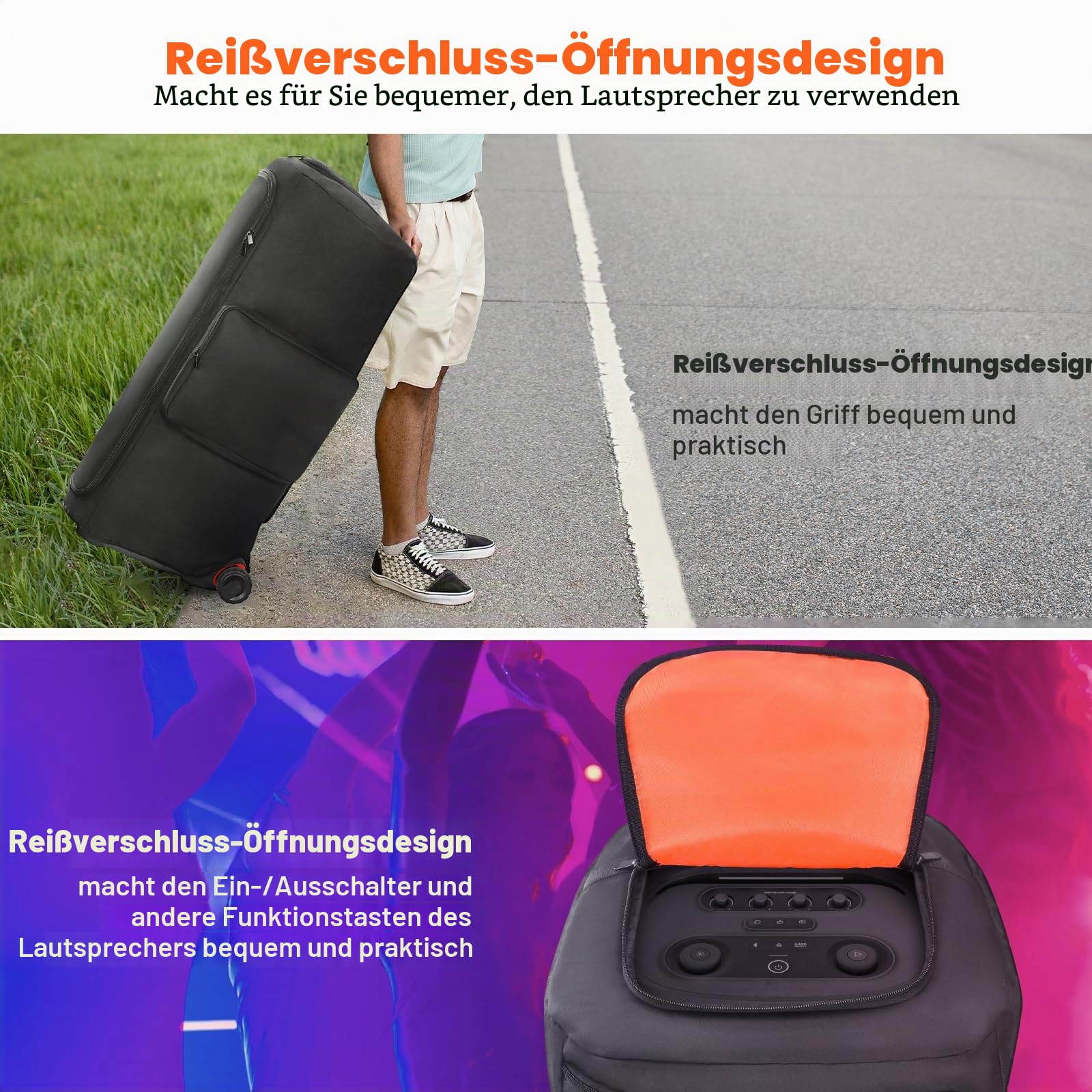 Lautsprechertasche kompatibel mit JBL PartyBox 720 tragbarem Lautsprecher, Outdoor-Party-Reise-Staubschutz-Schutzhülle Aufbewahrungstasche mit Taschen für JBL PartyBox 720 und Zubehör