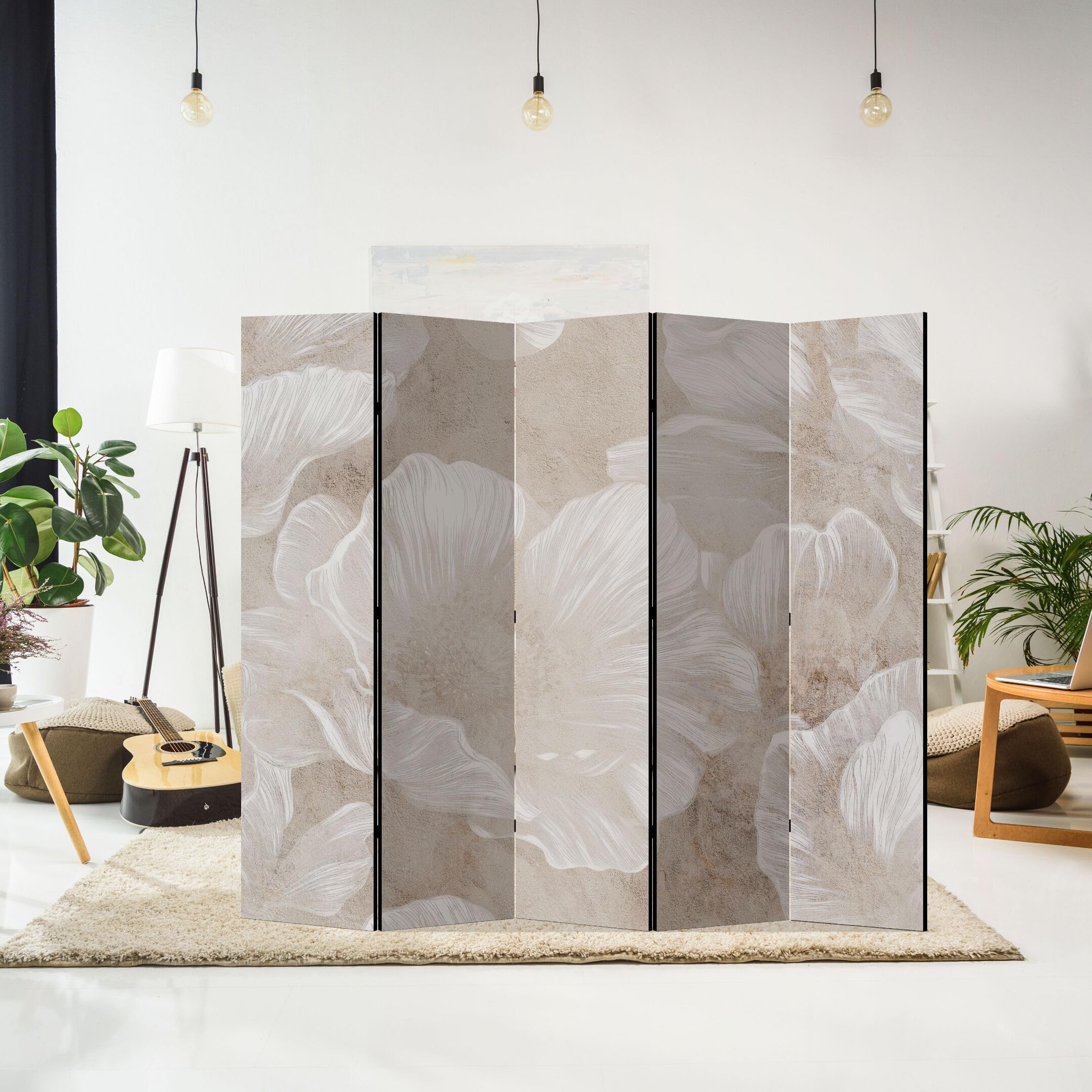 Paravent Raumteiler Innen beidseitig Bedruckt 225x172 cm Blumen 22