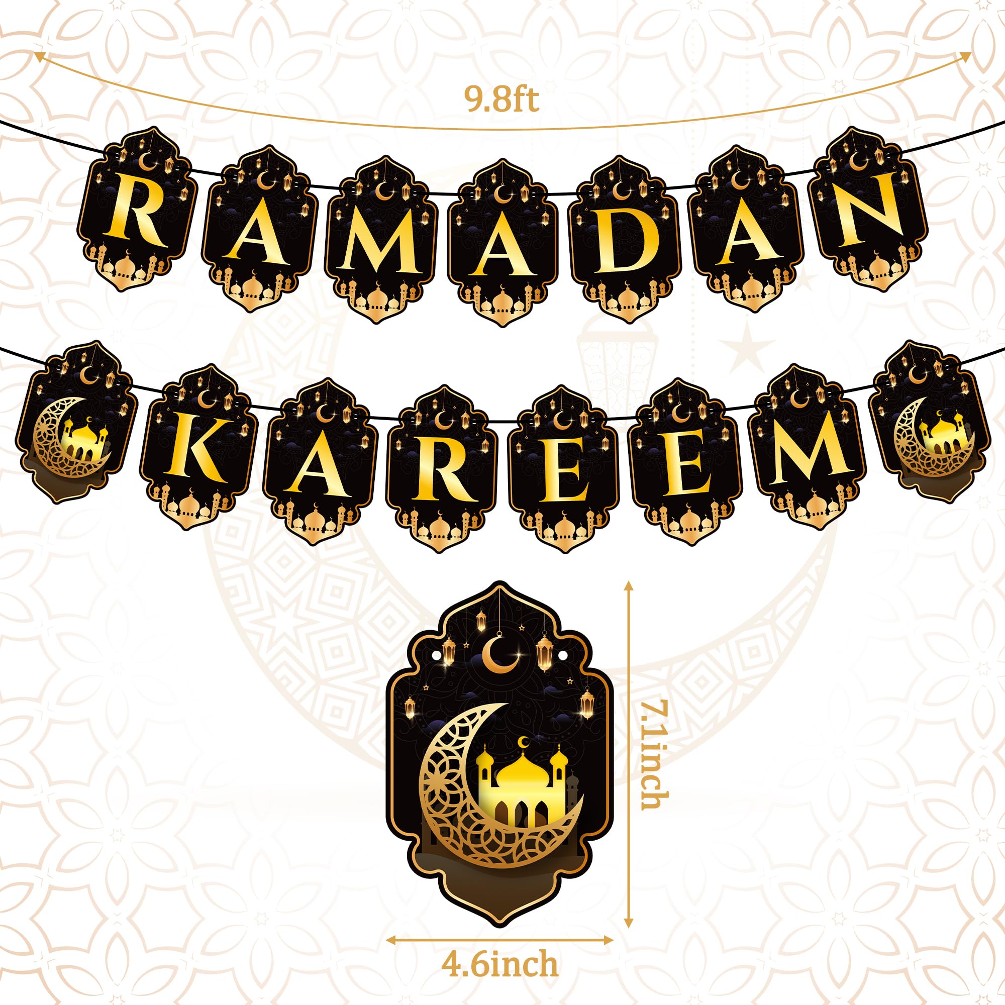 WATINC Ramadan Mubarak Party Decorations - Image 2