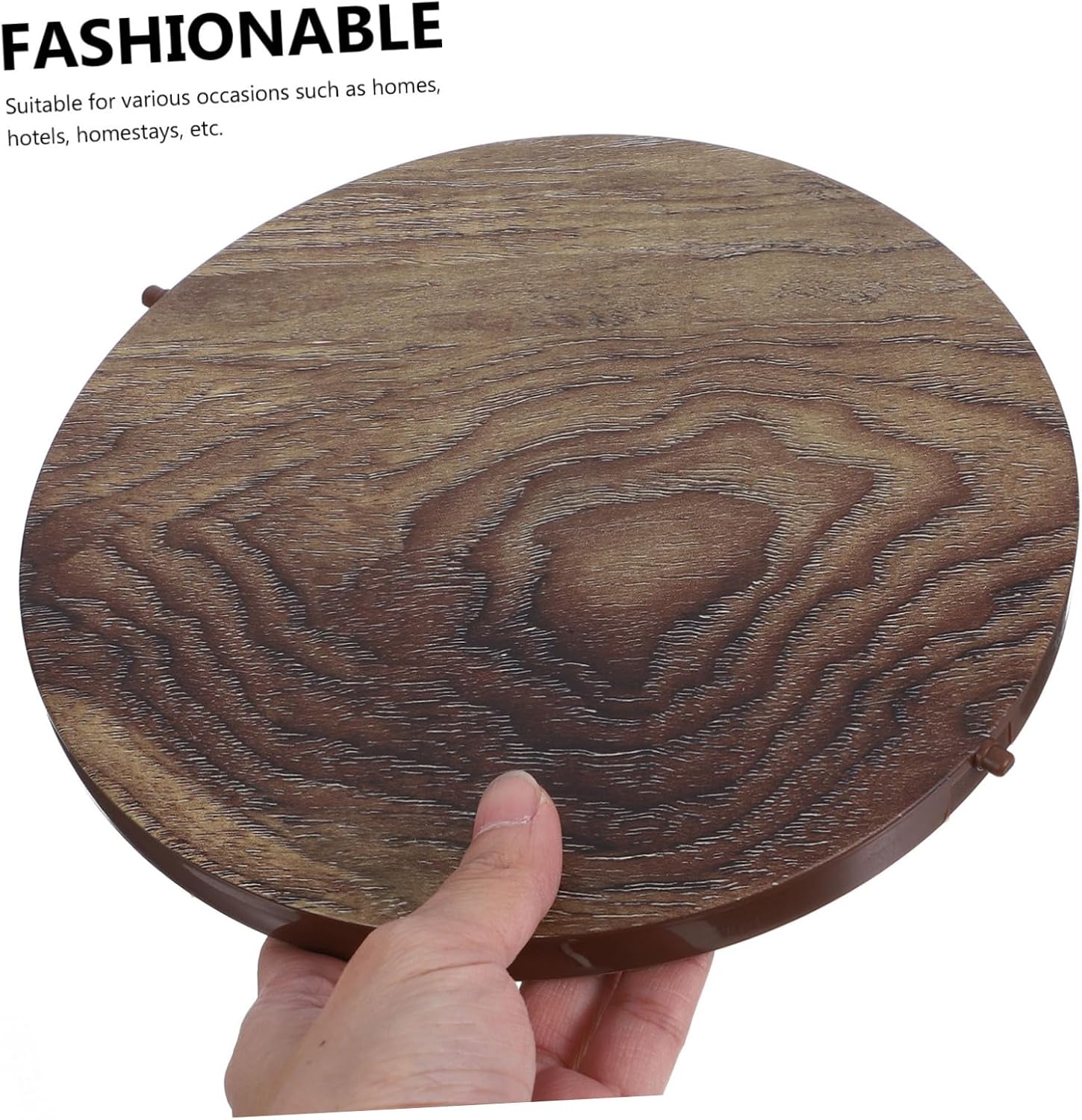 Ciieeo 2Pcs Wood Grain Trash Can Lid Replacement Wastebasket Cover for Domestic Use for Waste Management Seals Odors