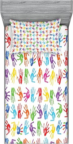 Ambesonne Juego de sábanas y fundas de almohada multicolor