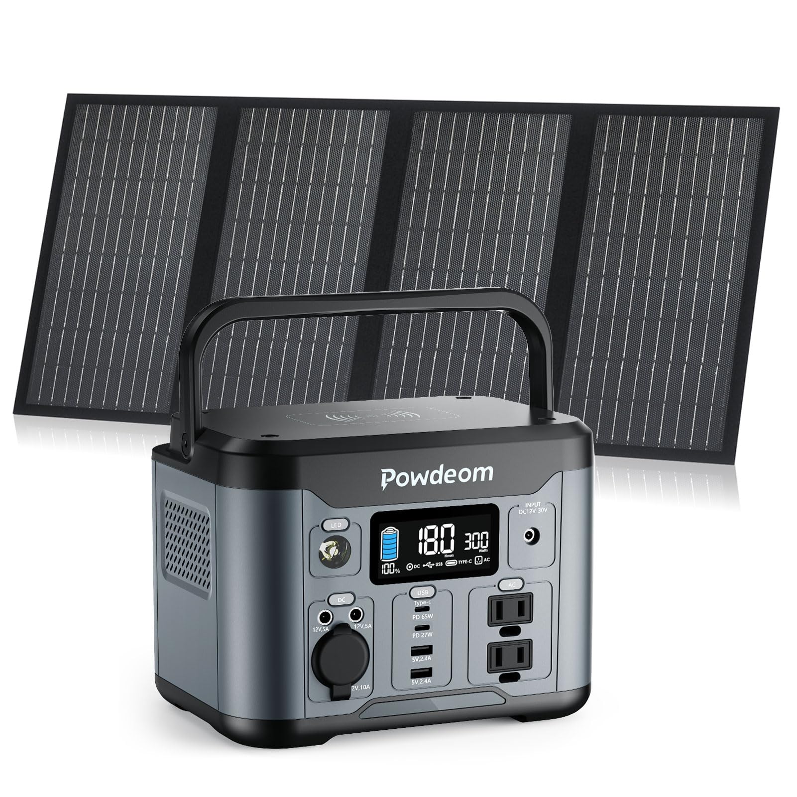 Amazon.com: Powdeom 300W Portable Power Station & 60W Solar Panel