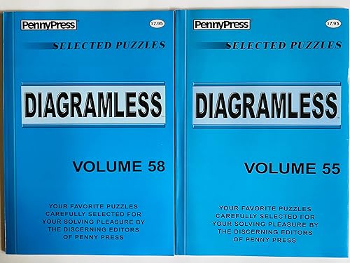Volúmenes 55 y 58 de crucigramas sin diagrama de la serie de rompecabezas seleccionados Penny Press Dell