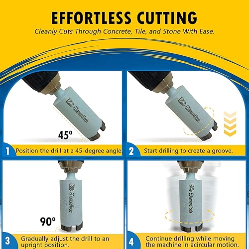 Miniatura 10 de Broca de diamante de alto rendimiento de 1-18 pulgadas para piedras naturalesde ingeniería, profundidad de perforación de 2 pulgadas, protección