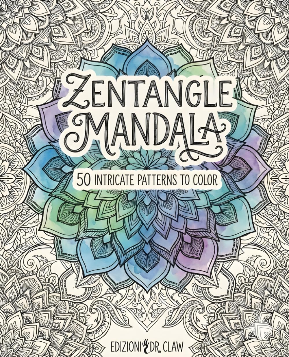 Zentangle Mandala: 50 intricate pattern to color