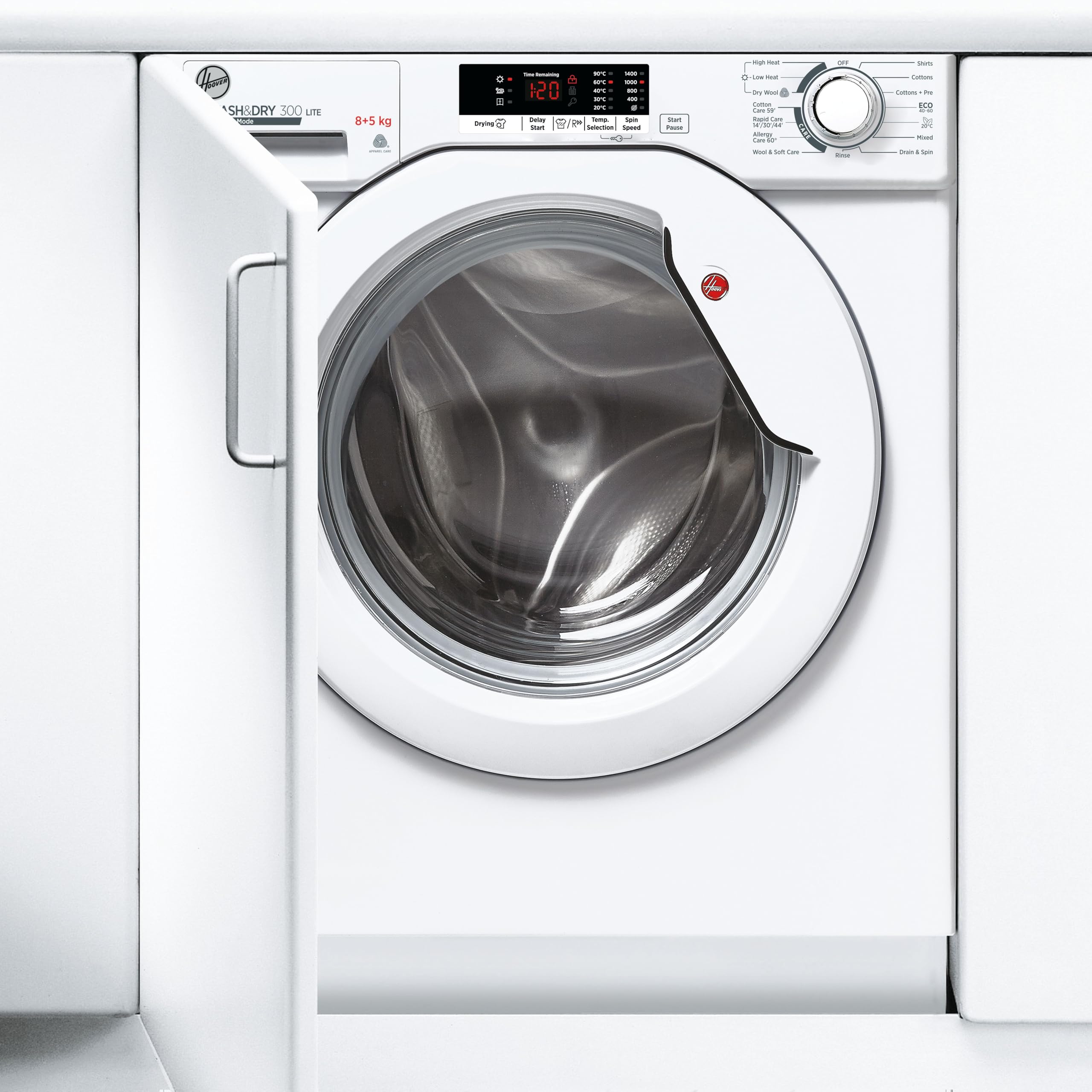 Hoover White H-Wash&Dry 300 Hbd485d2e 8Kg Wash 5Kg Dry 1400 Rpm Built In/Fully Integrated Washer Dryer