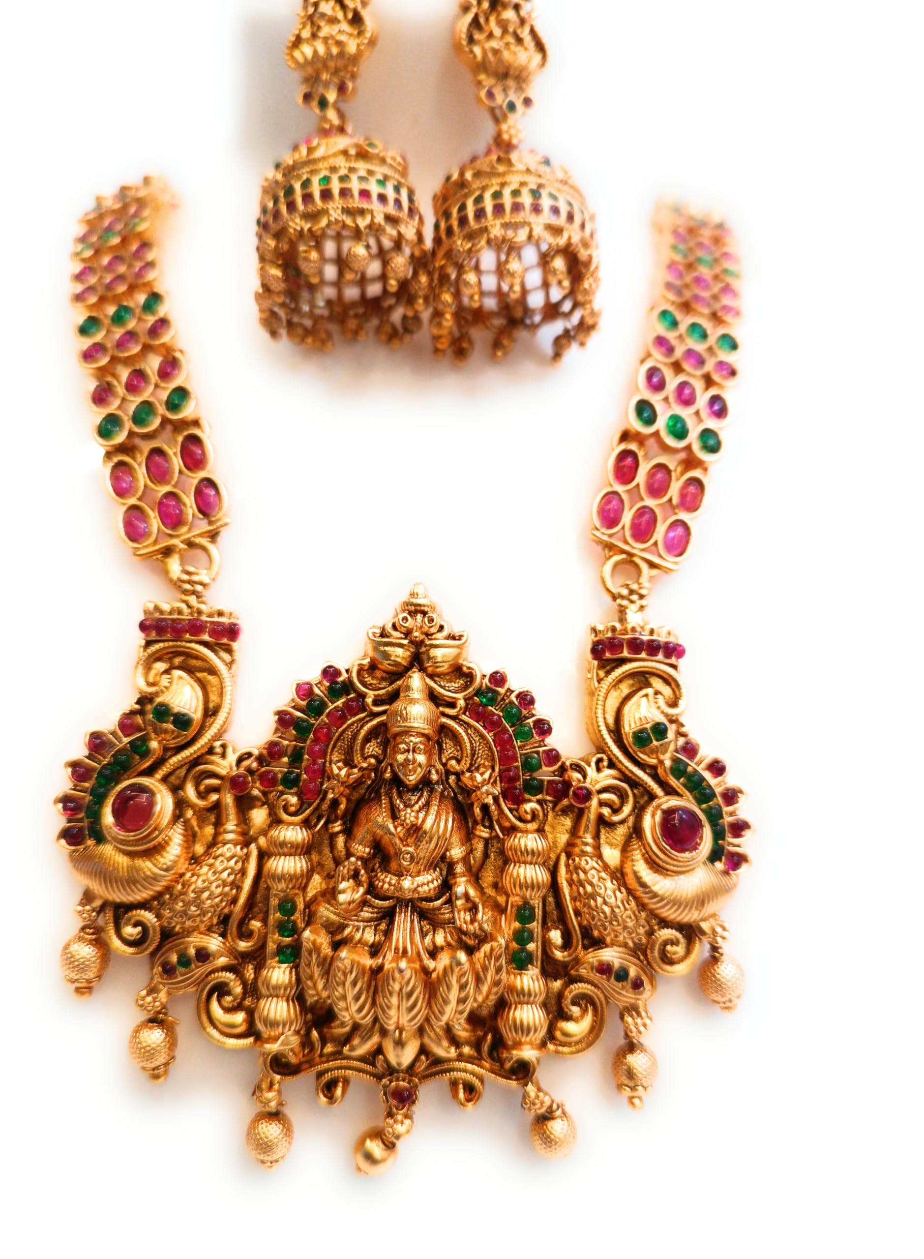 See full amazon price history chart for Adyashree Emporium Traditional Peacock Lakshmi PendantChoker With Ruby & Emerald Beaded Antique Design South Indian Wedding Jewellery Necklace With Earrings Jewellery Set For Women Adyashree Emporium Traditional Peacock Lakshmi PendantChoker With Ruby & Emerald Beaded Antique Design South Indian Wedding Jewellery Necklace With Earrings Jewellery Set For Women (B0BS49T8PR) Amazon Price History, Amazon Price Tracker