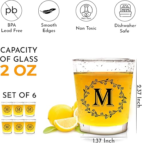 Miniatura 7 de Vasos de chupito con monograma con inicial, regalo único para mujeres, hombres, mamá, papá, día de la madre, día del padre, boda, cumpleaños,