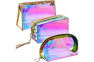 Weewooday Iridescent Holographic Cosmetic Bag: Captivating & Convenient