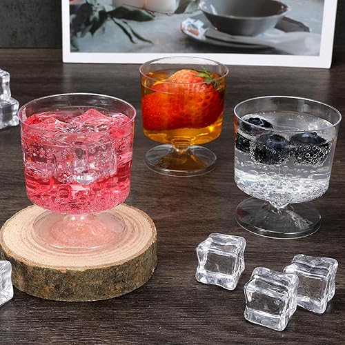 Miniatura 6 de 40Pack Mini Dessert Cups, 2oz Clear Plastic Dessert Cups with Spoons Pedestal Clear Plastic Wine Glasses Parfait Appetizer Cups Mousse Cups for