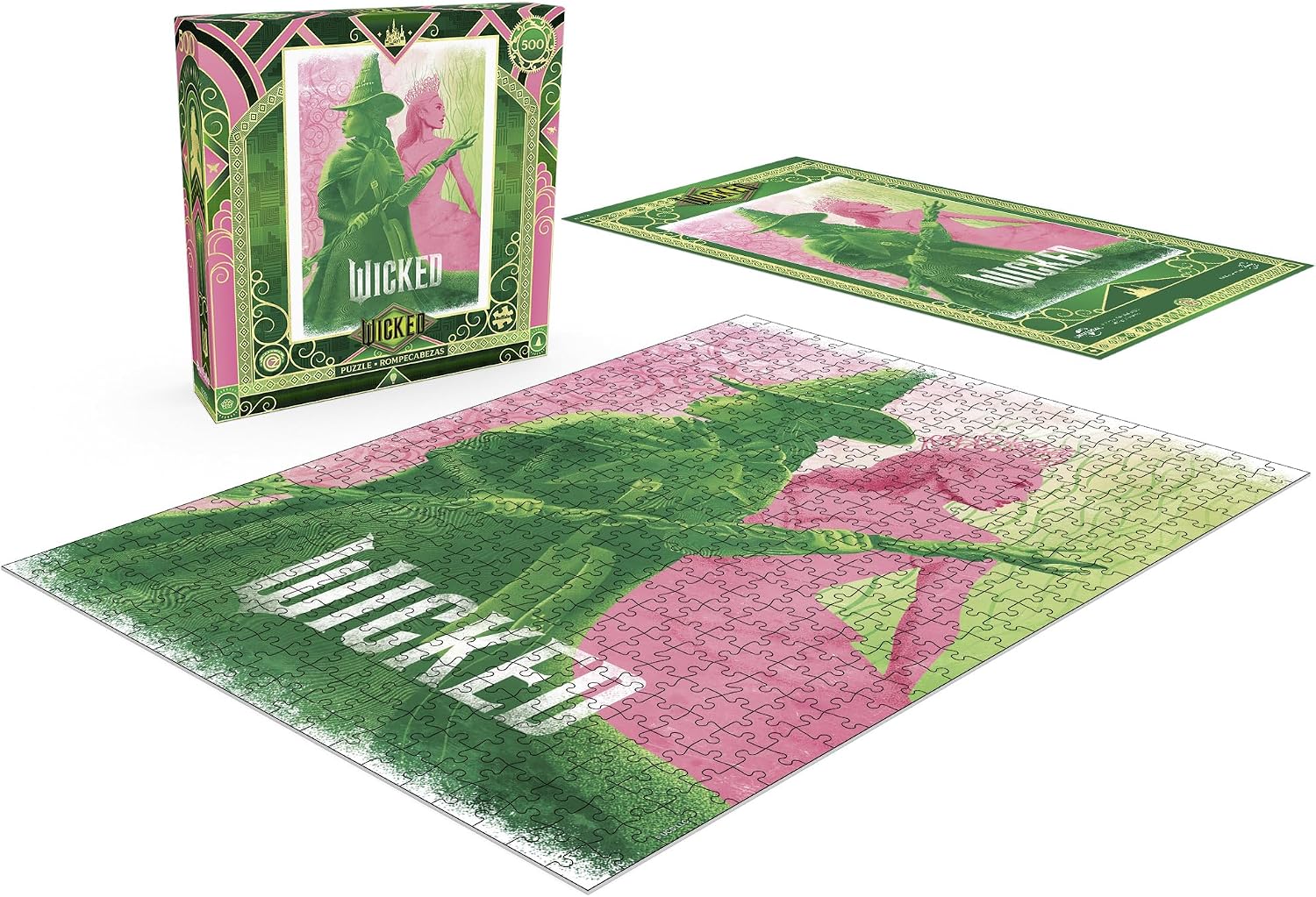 Buffalo Games - Wicked - Pink Goes Good with Green - 500 Piece Jigsaw Puzzle for Adults -Challenging Puzzle Perfect for Game Nights - Finished Size is 21.25 x 15.00