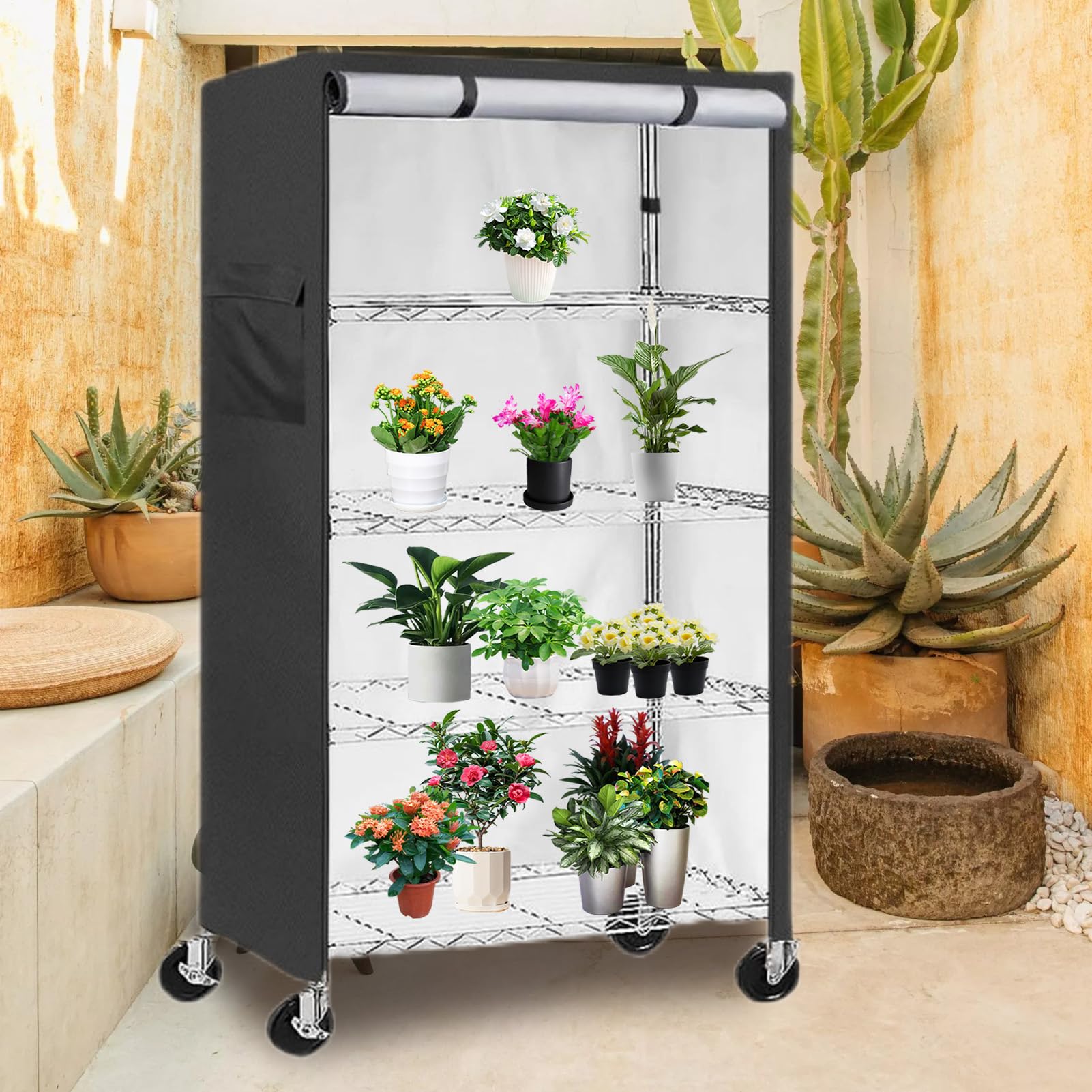 Copertura impermeabile per scaffali con cerniera 122 x 61 x 183 cm