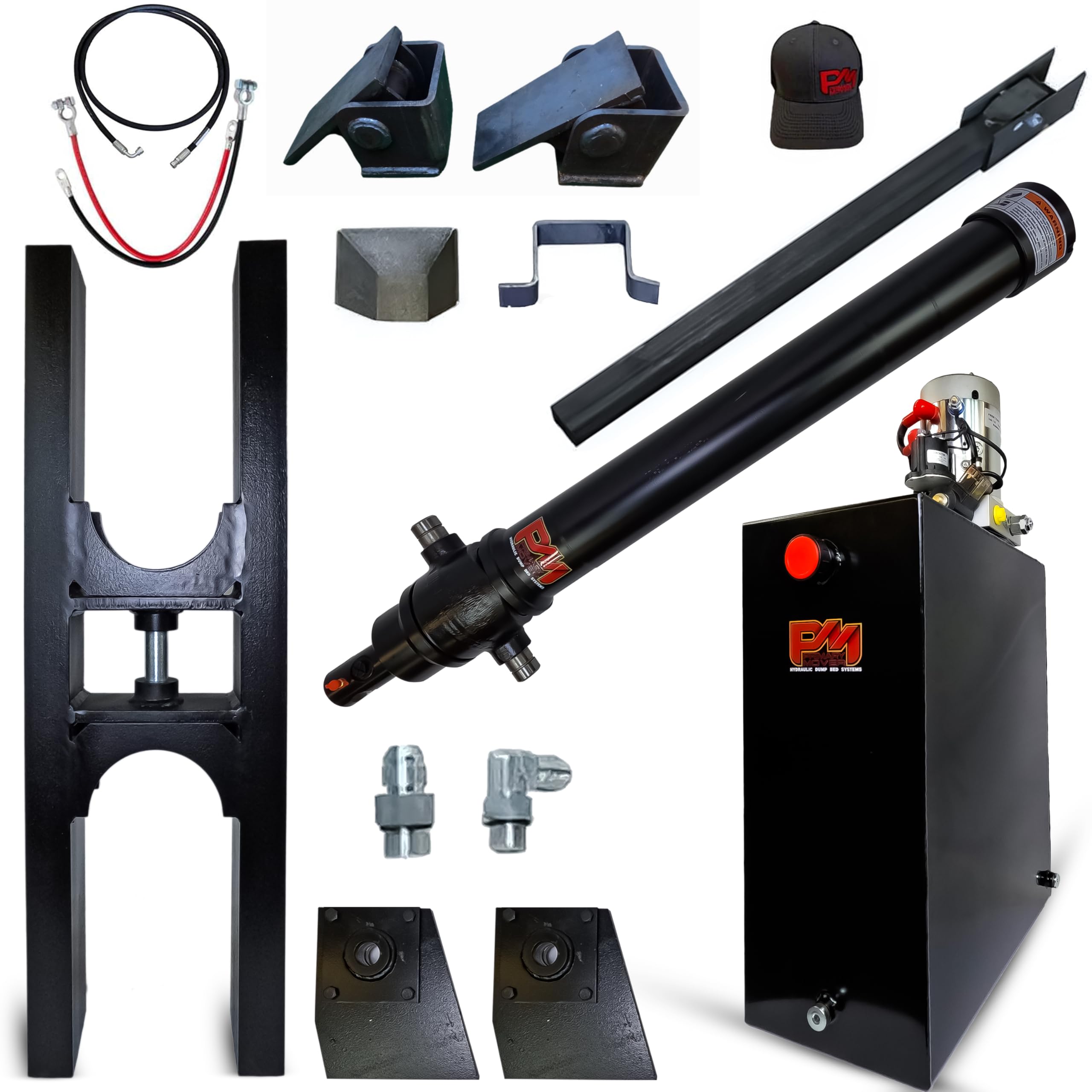 12K -108" 30+ Ton Dumping Capacity - Telescopic Dump Trailer Hydraulic Cylinder |Standard Kit| - 108" Stroke - Fits 10-14' Dump Body (EF-12-108-SK)