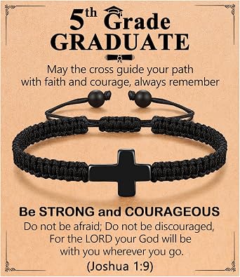 Bible Verse Cross Bracelet Christian Graduation Gifts for Him Boys Son Grandson