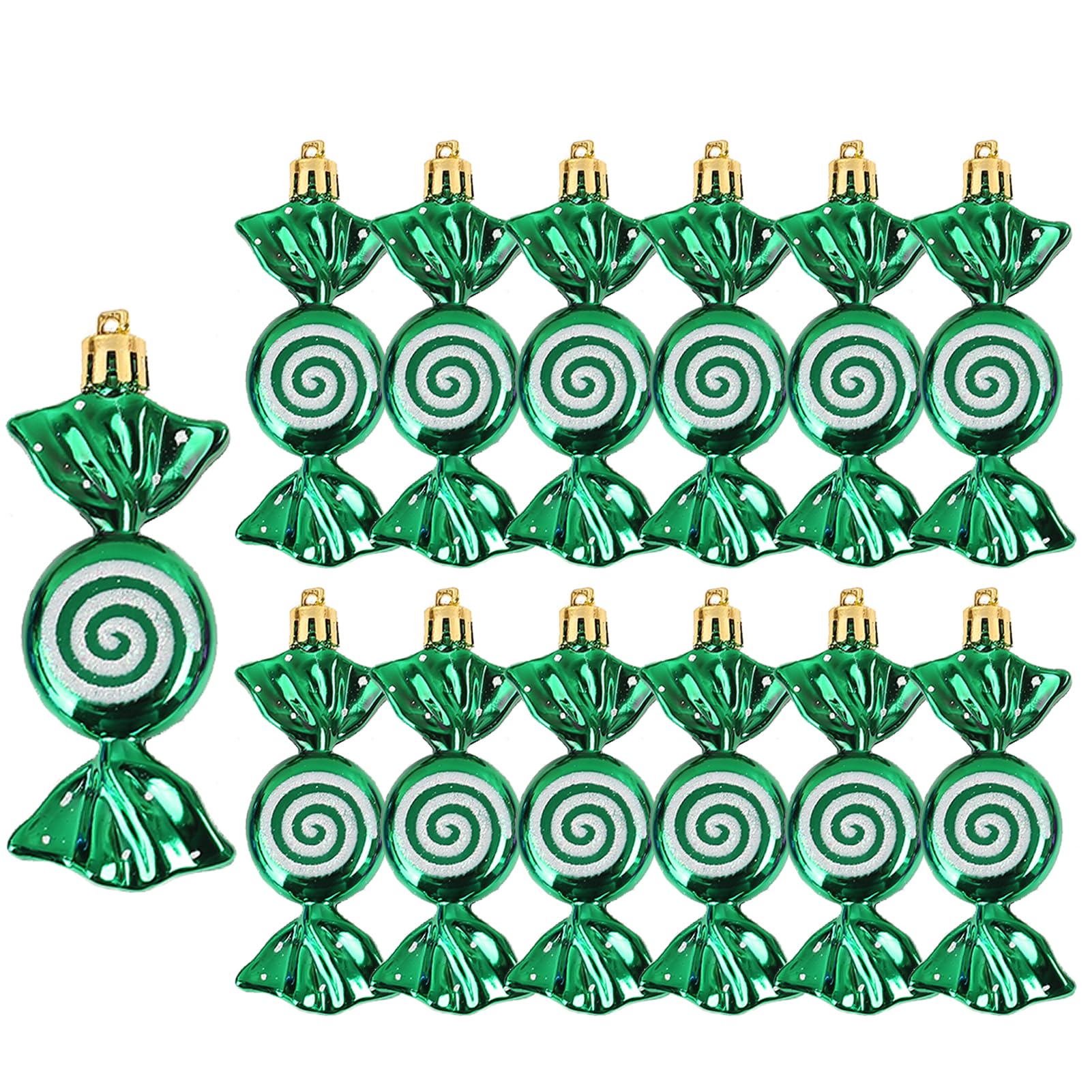 Décoration Noel Sapin Bonbon à Paillettes DAHI | Lot de 12 Pièces Scintillantes