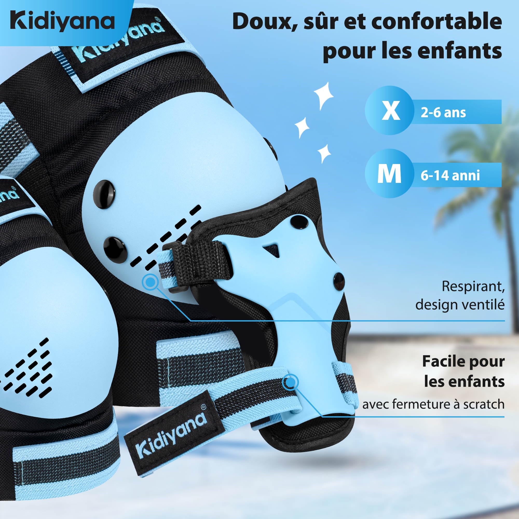 Kit de protection pour enfants - Ensemble de protections pour enfants, genouillères, coudières et protège-poignets - Équipement de protection pour scooter, roller, skateboard et vélo