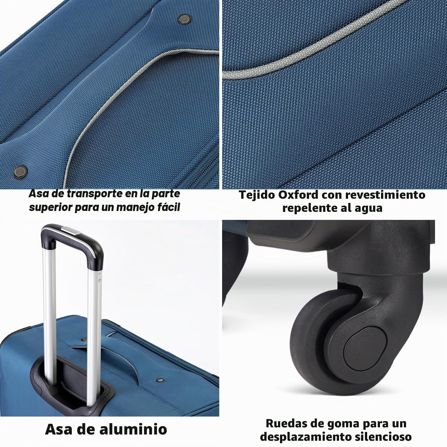 COOLIFE Maleta Trolley Blanda 66cm y 1 Bolsa Bandolera Grande