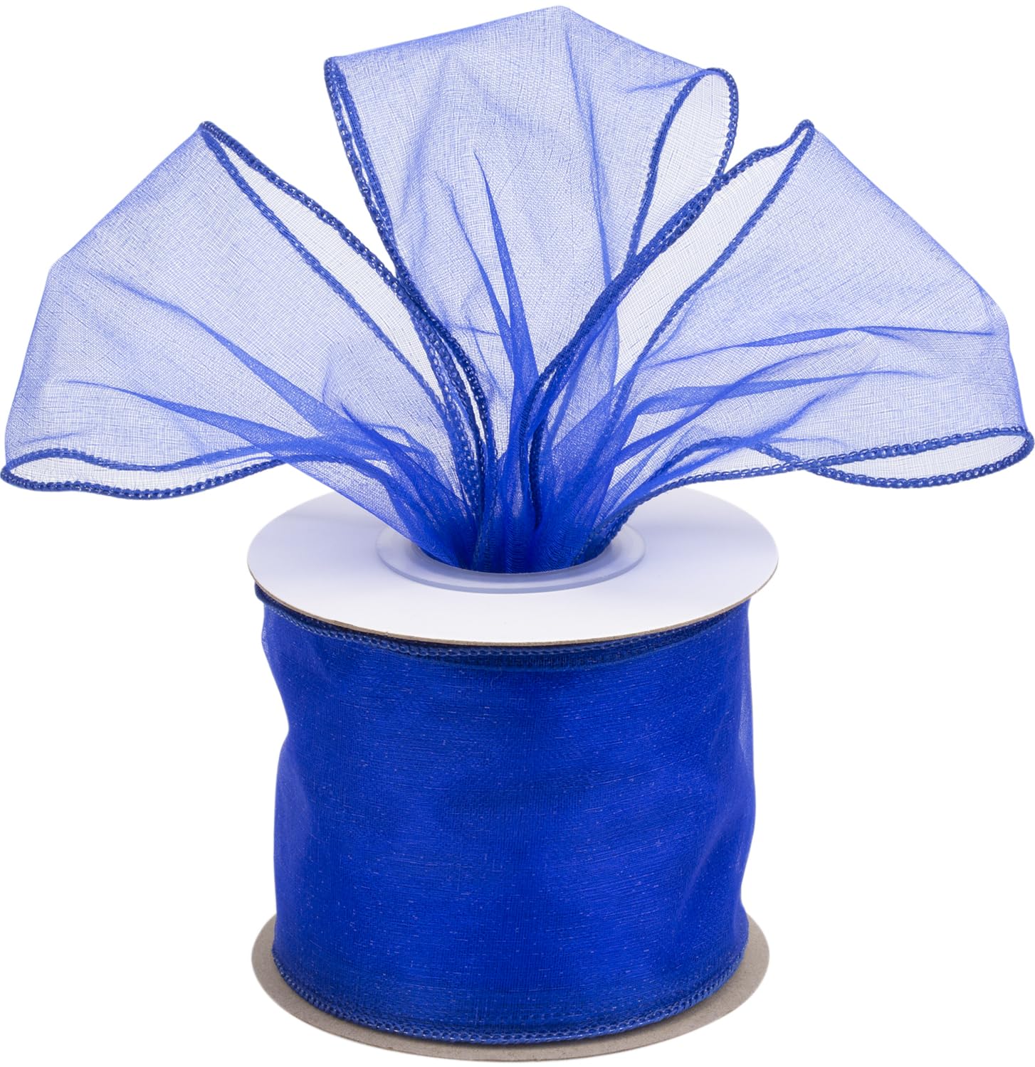 Joycrosso 3 Inch Royal Wired Organza Ribbon - 20 Yards Sheer Decorative Ribbon for Gift Wrapping, Wedding Decor, Christmas Tree, Crafts & DIY Projects