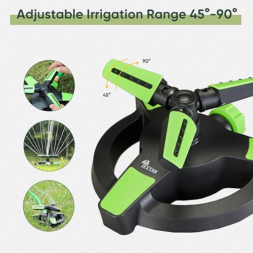 Miniatura 3 de Rociadores para césped, patio, jardín, agua, sistema automático de rociadores para exteriores, 360 grados, 3 brazos oscilantes para plantas,