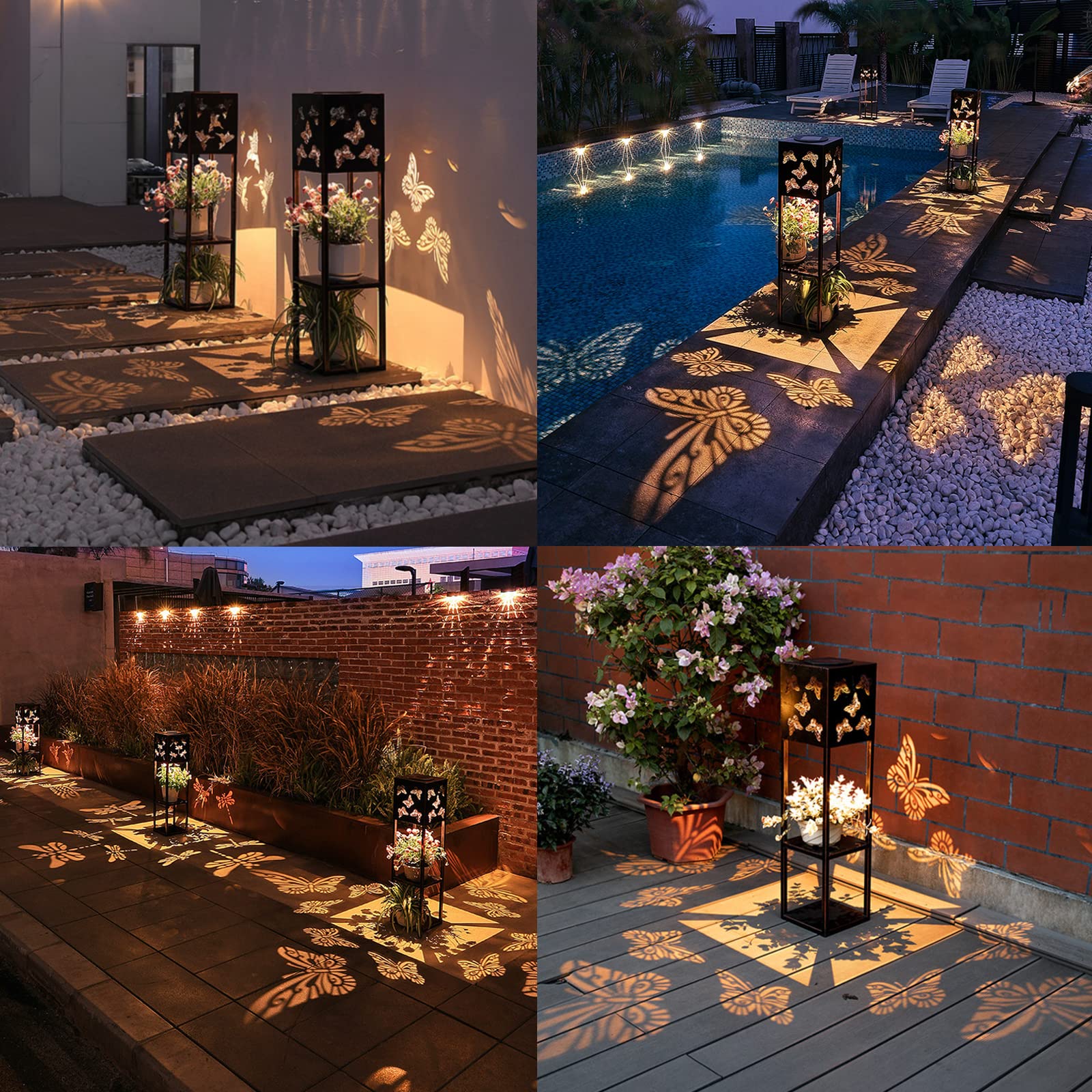 Patio Porch Decor Solar Light Stargarden Solar Outdoor Floor Lamp With ...