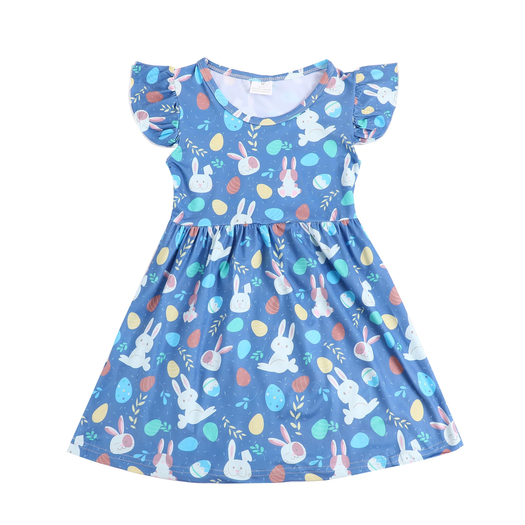 Toddler Girls Dress St. Shamrock Clover Pearl Flutter Sleeve Dress 3-8Y