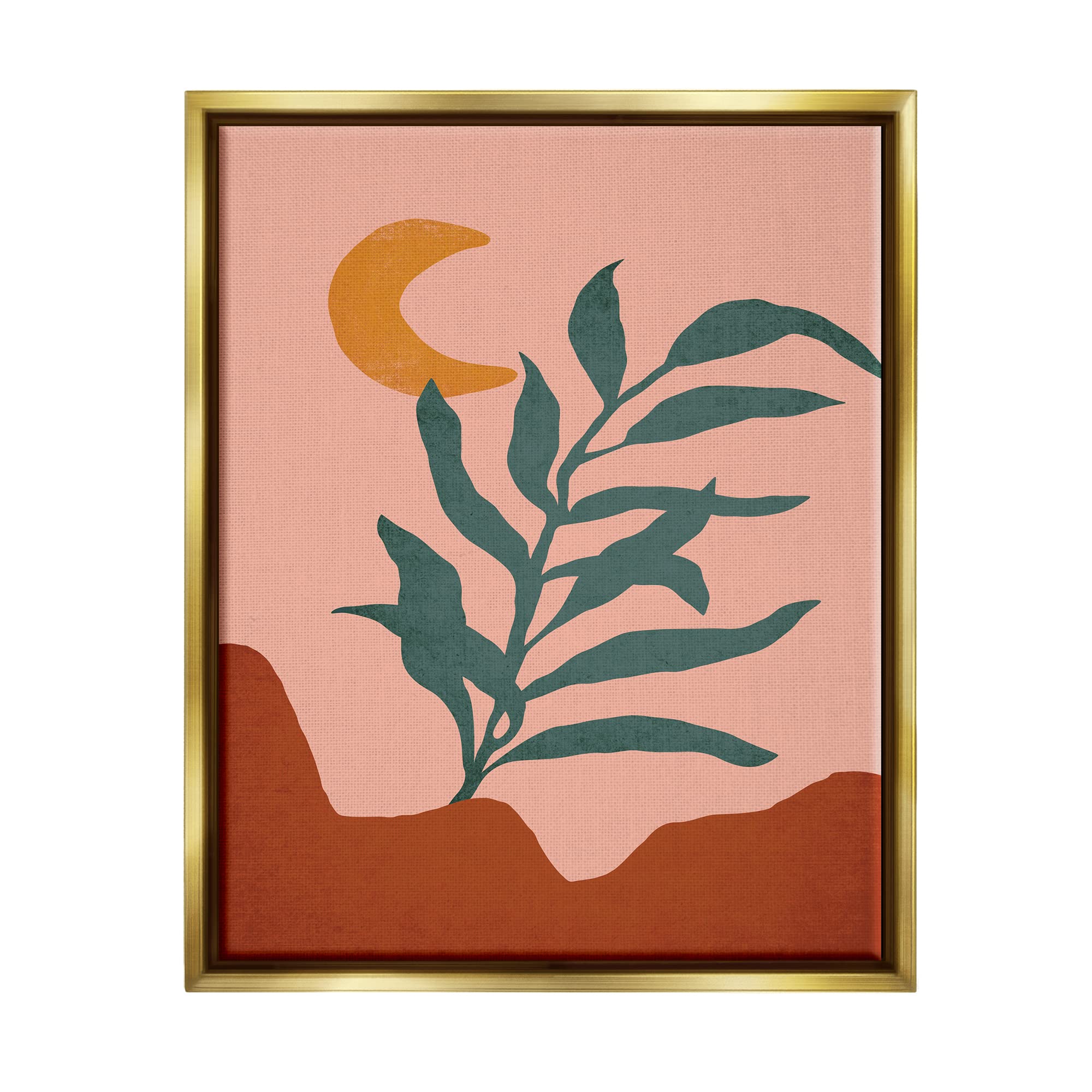 Stupell IndustriesBlooming Plant Leaf Pleasant Desert Crescent Moon Floating Framed Wall Art, Design By JJ Design House LLC