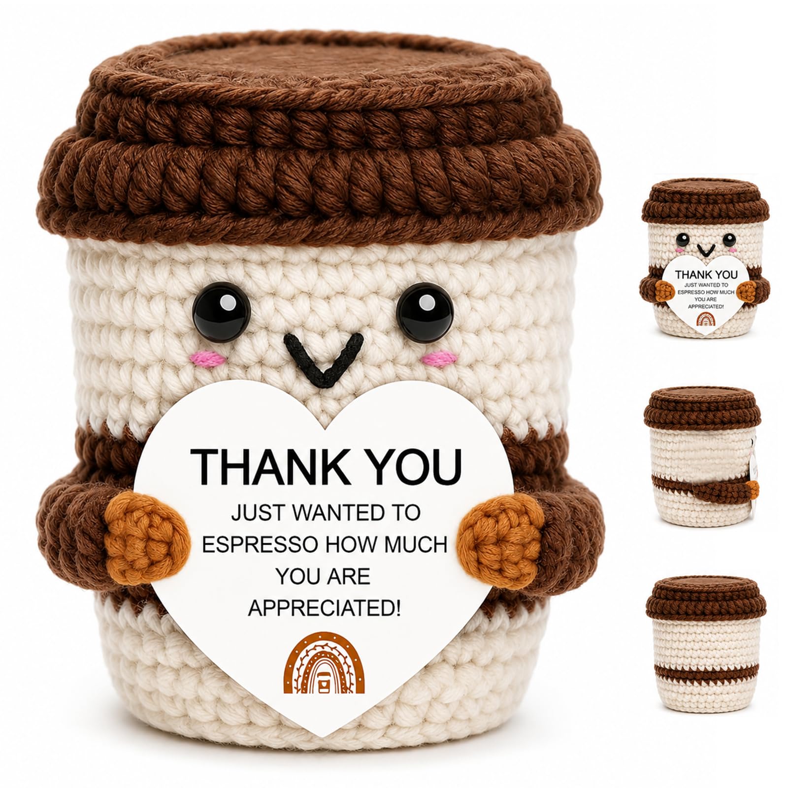 LCRhex Thank You Gift, Handmade Crochet Thank You Gift Brown