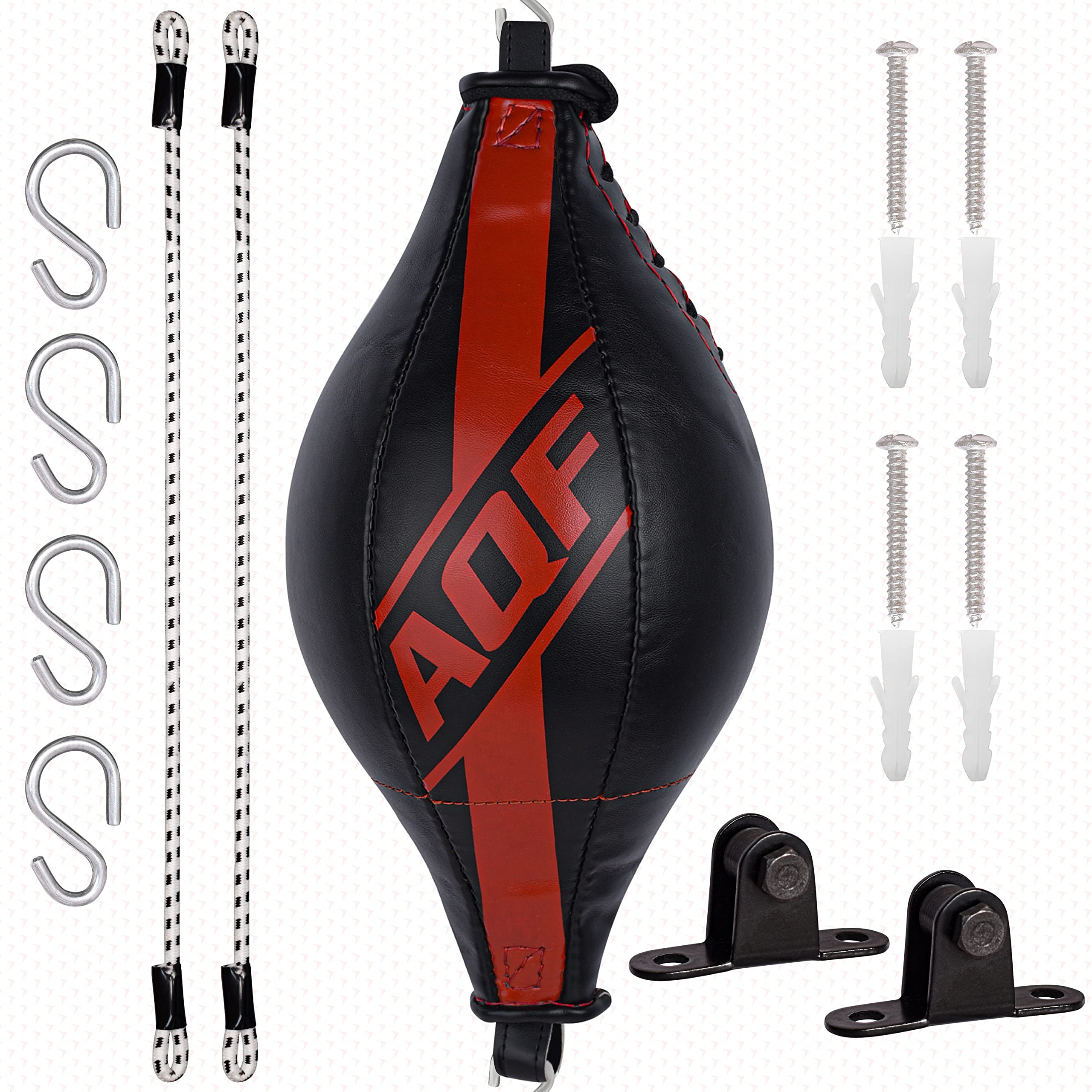 AQF Double End Speed ​​Ball Maya Hide Leder Boxen Dodge Speed ​​Bag Punching MMA Workout Boden bis zur Decke Seil