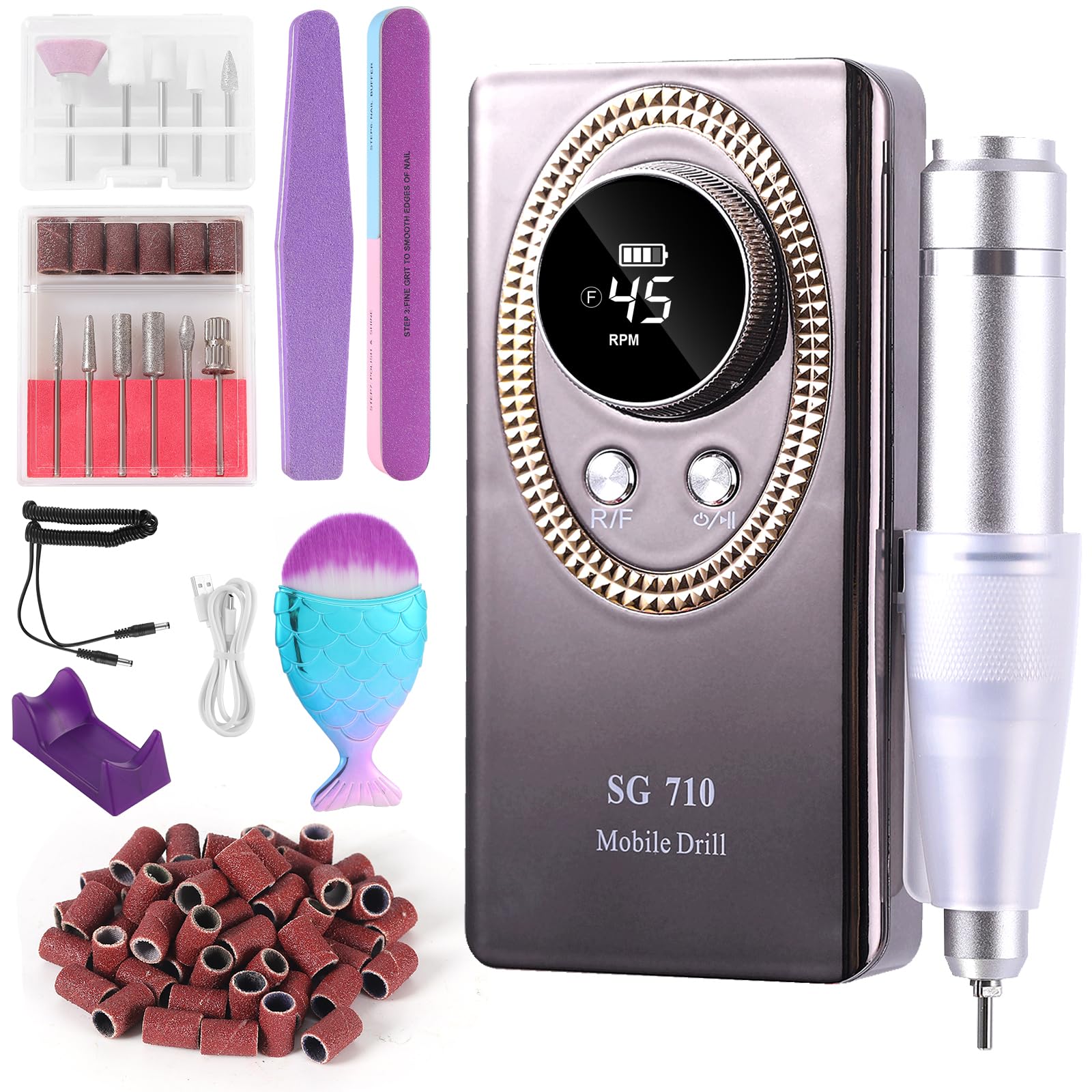 Amazon.com: Nail Drill Machine Electric 45000RPM Rechargeable