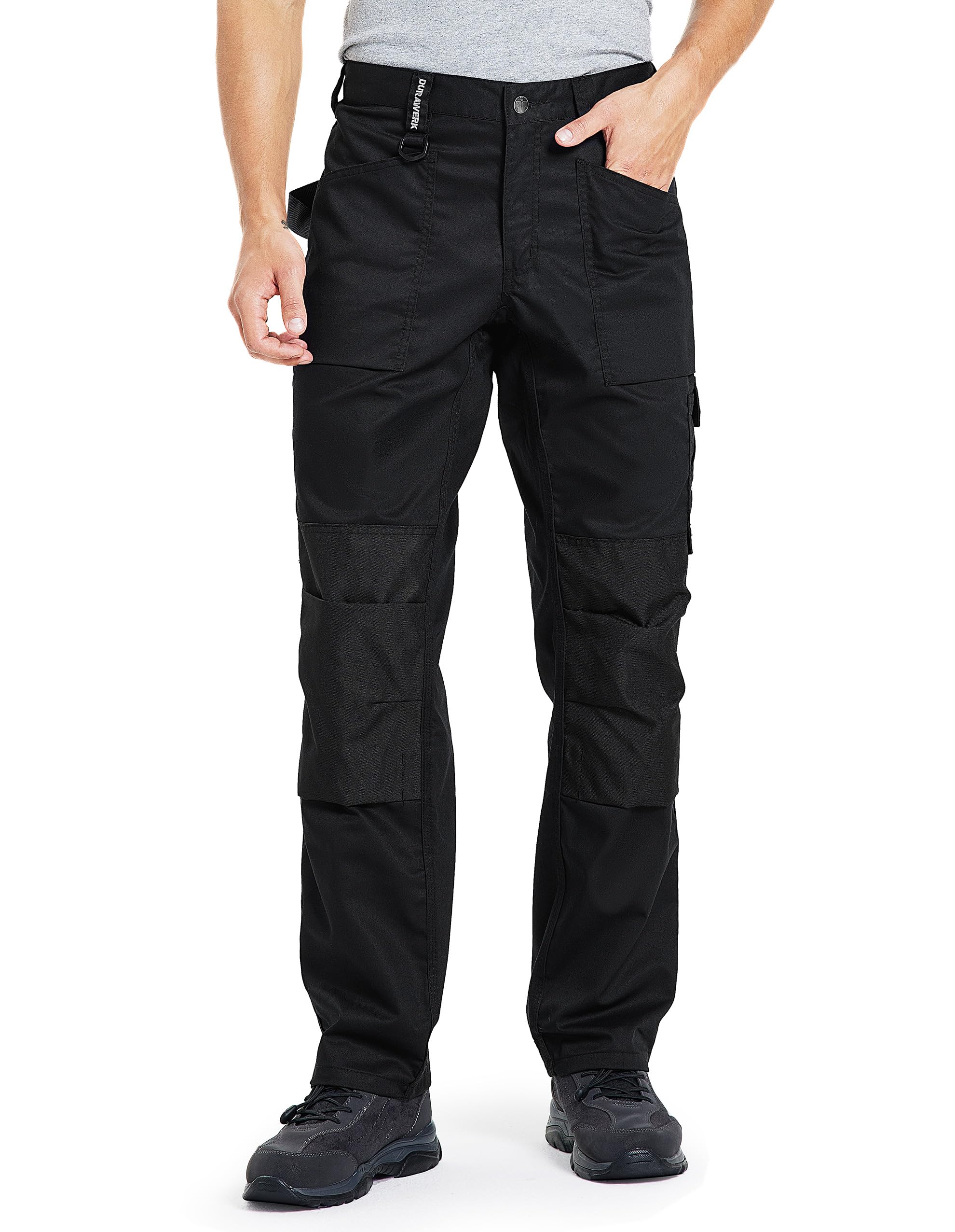 DURAWERK Men's Work Pants, Carpenter Pants with Reinforced Knee Pad Pockets, Durable Cargo Pants