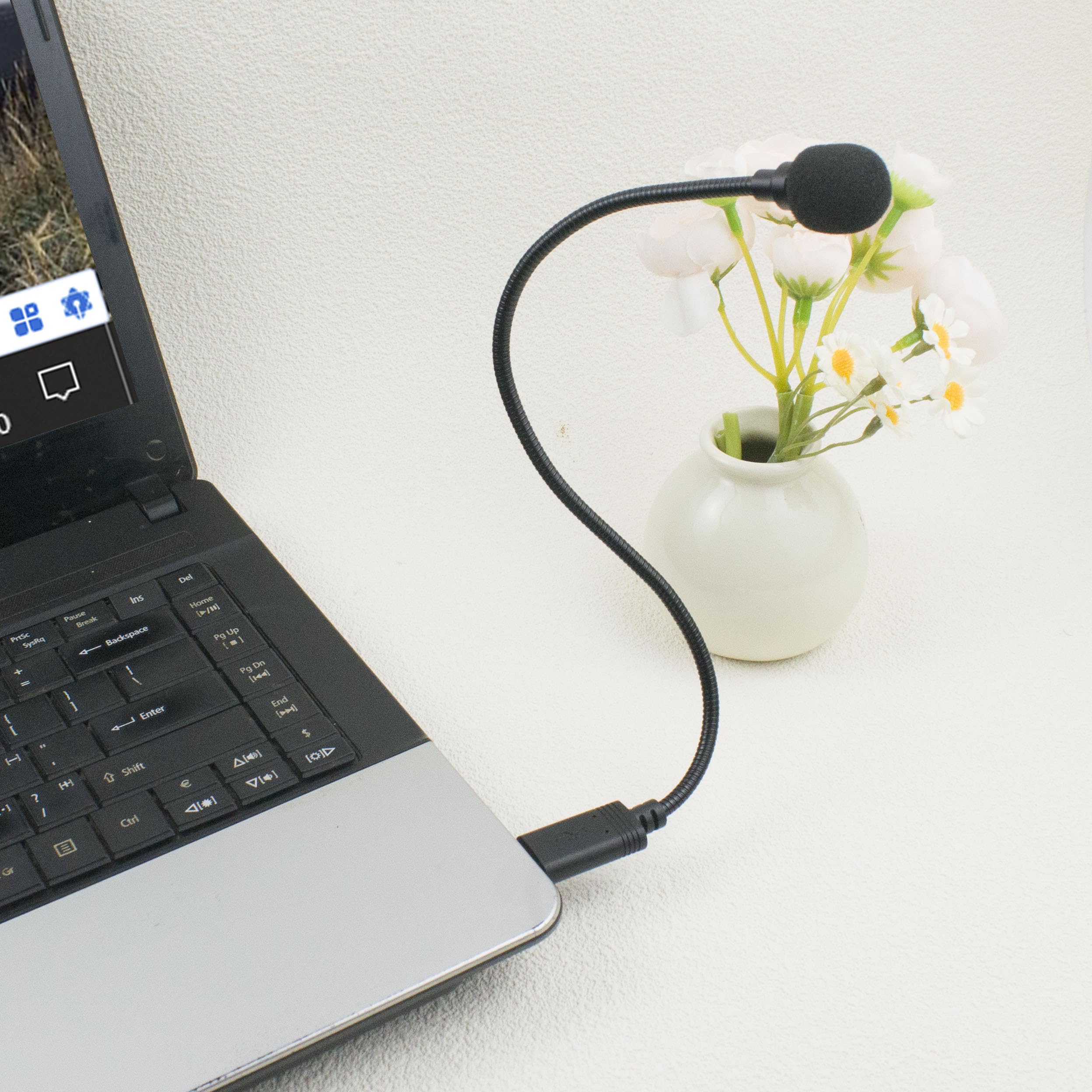 LANDIBO Microfono USB, microfono USB per PC a collo di cigno portatile, mini microfono plug and play, microfono USB esterno per Mac, YouTube, Streaming, podcast, registrazioni, giochi (USB)