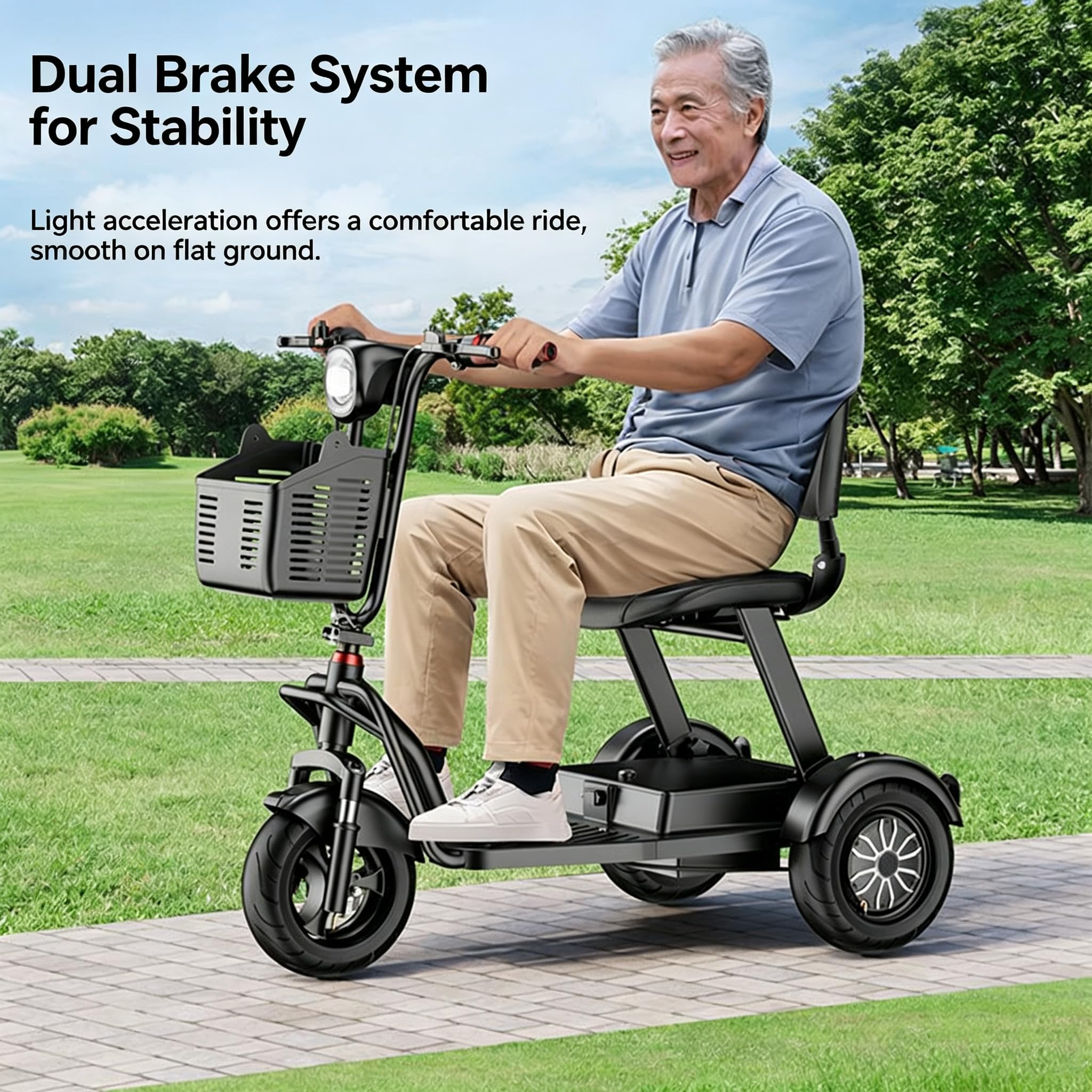 Scooter de movilidad de 3 ruedas-Scooter Electrico Discapacitados Plegable