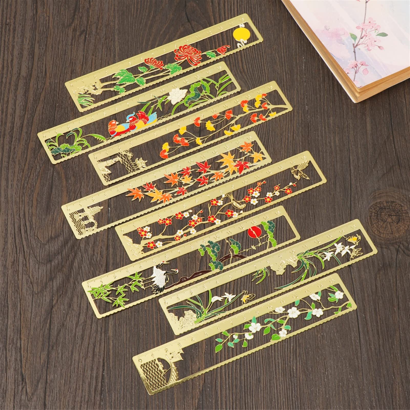Marque pages Rétro Chines Style Golden Metal Bookmark EXQUISITE Bookmarks élégants Marqueurs de livres for Love Lovers, écrivains, lecteurs, enfants, hommes, femmes, adultes Signets ( Color : E )