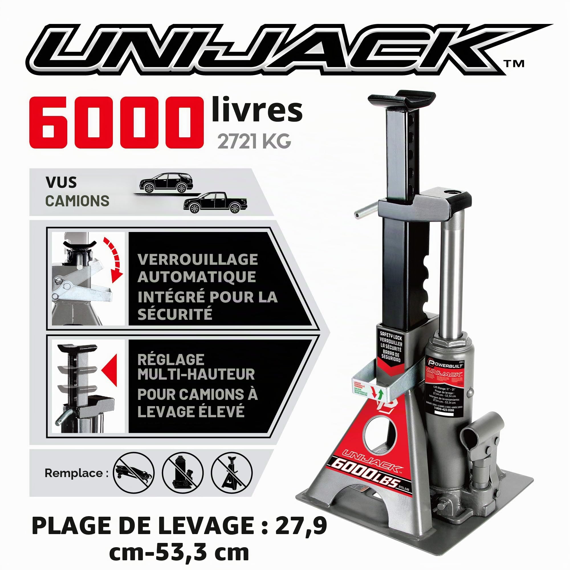 Powerbuilt 6247 Unijack Capacité de 4.