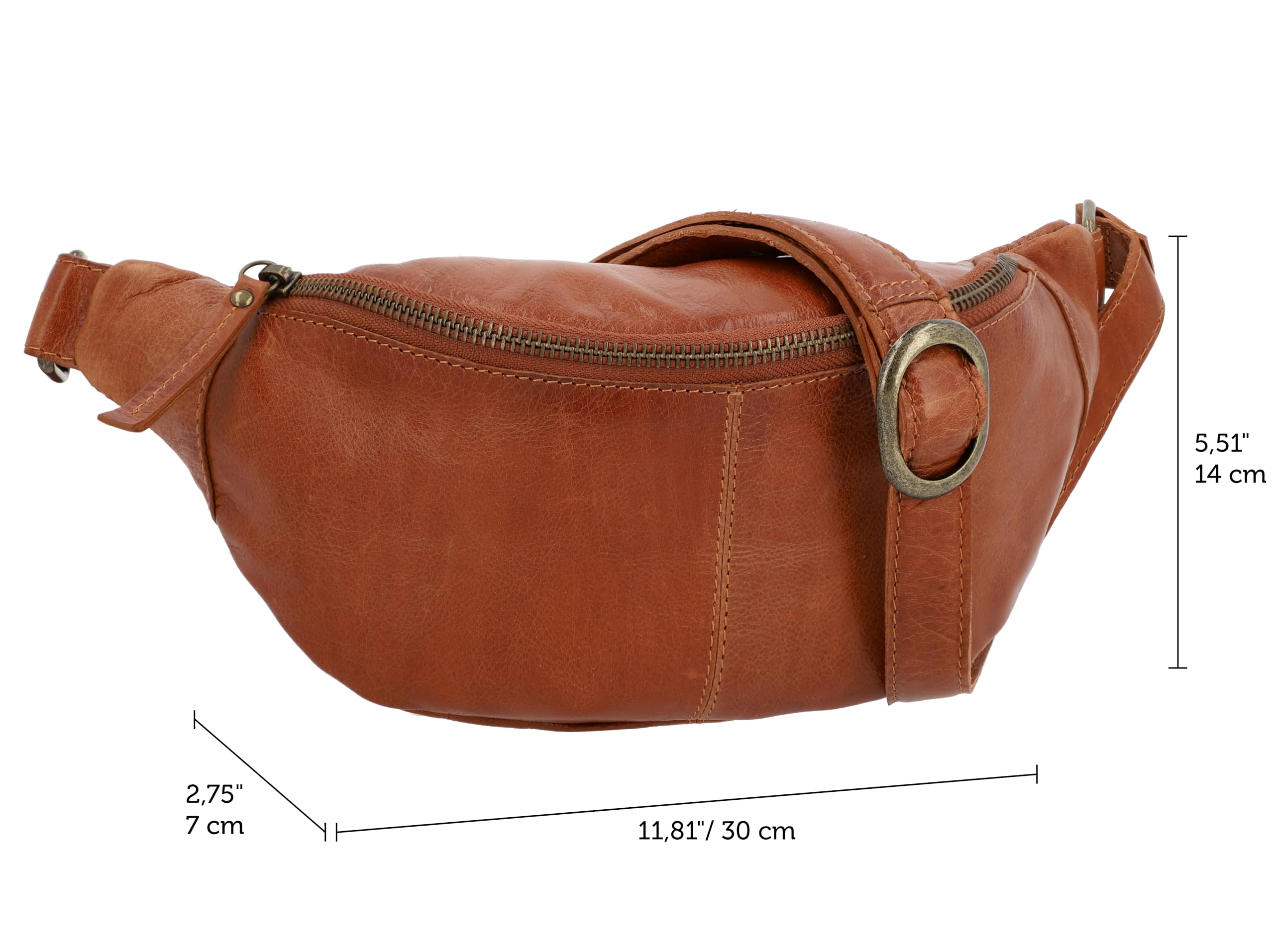 Gusti Leder Bauchtasche Cillian – Vintage Gürteltasche Leder Damen Herren vielseitige Hüfttasche Crossbody Bag aus Rindsleder für Alltag Reisen Festivals