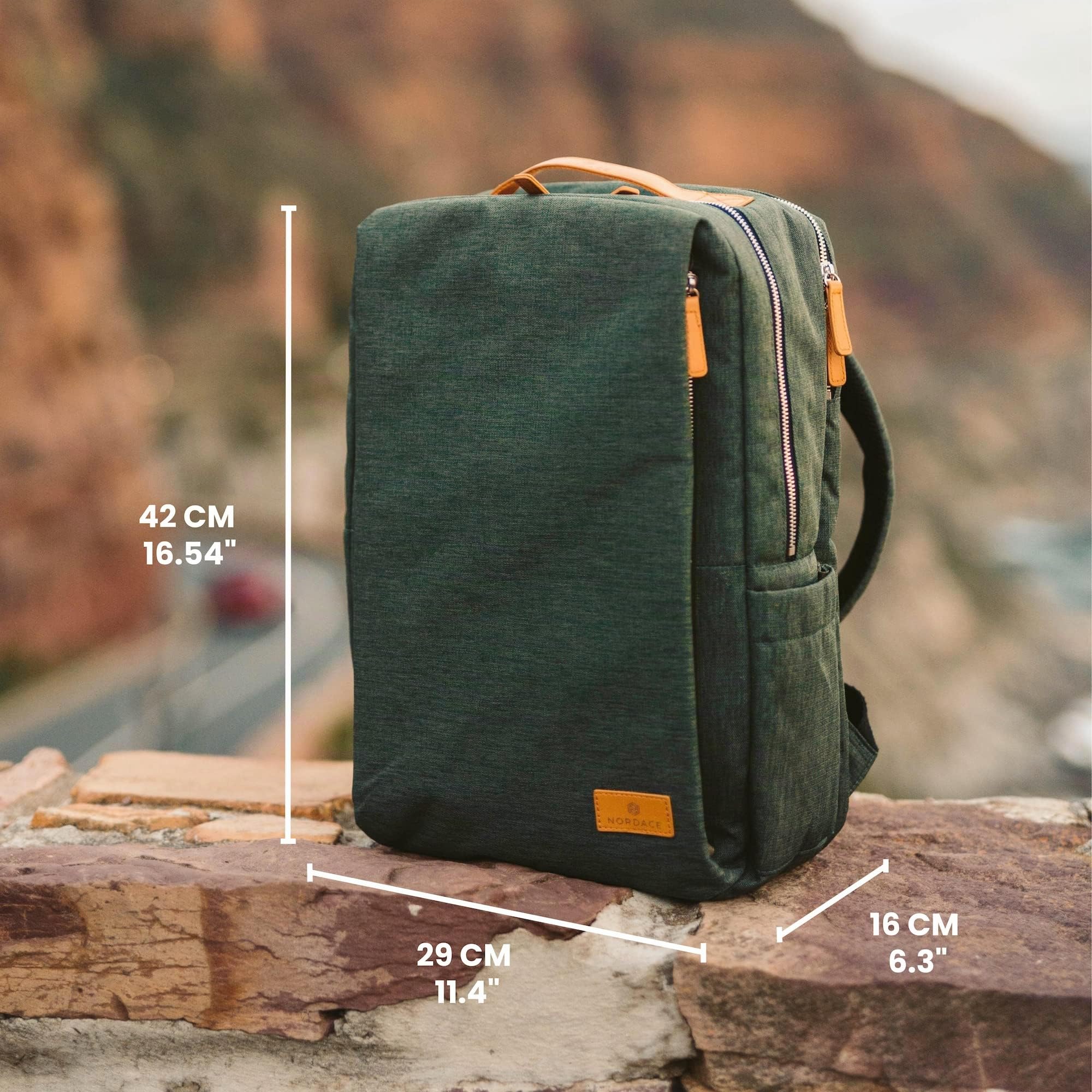 Nordace Siena Laptop-Rucksack für Damen und Herren, 39,6 cm (15,6 Zoll), mit USB-Ladeanschluss, wasserdicht, für Alltag, Reisen, Arbeit