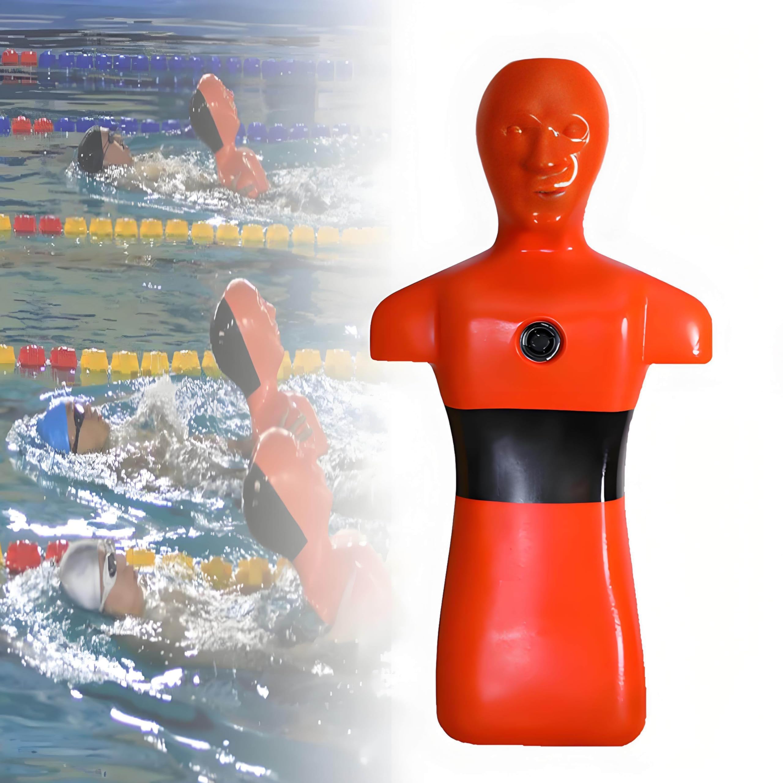 Strumenti Didattici per la Prevenzione Dell'annegamento, Attrezzatura per L'addestramento al Salvataggio in Piscina, PE Riutilizzabile, 3 Ingressi d'Acqua Orange