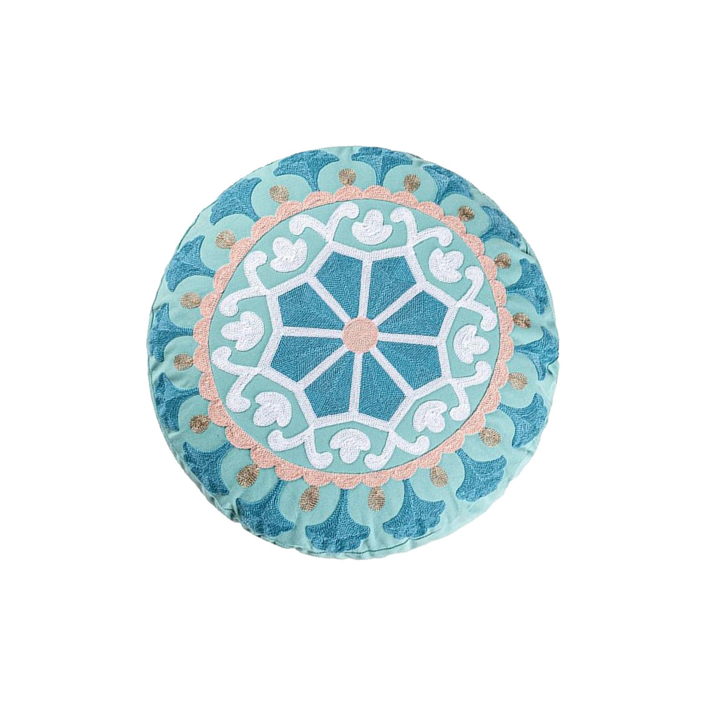 QIXCXAZ Stylish Mandala Round Floor Pillow Covers Cotton Elegant Cozy Ambience And Interior Decor Providing Elegant Look And Silky Softness To More