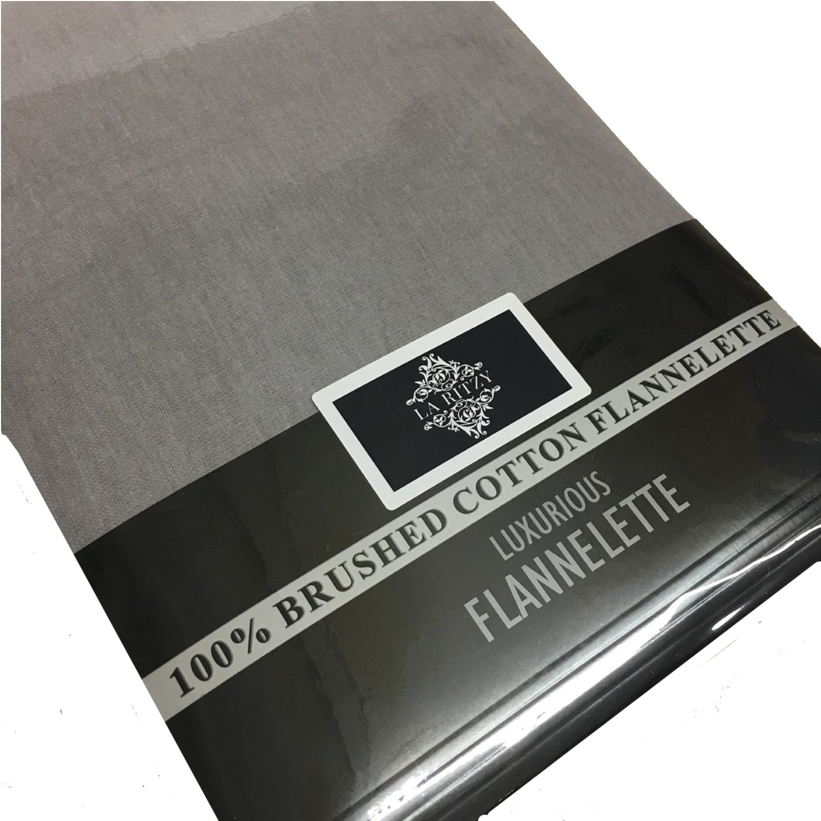 Nightzone Grey Thermal Flannelette Brushed Cotton Fitted Sheet Plain Bedding (, King Fitted Sheet)