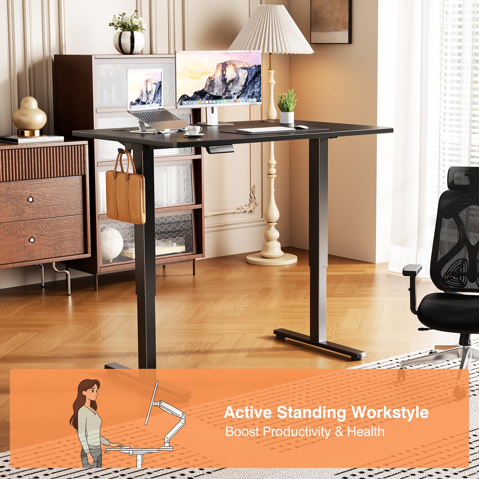 Snapklik.com : Standing Computer Desk, Office Table Adjustable Height ...