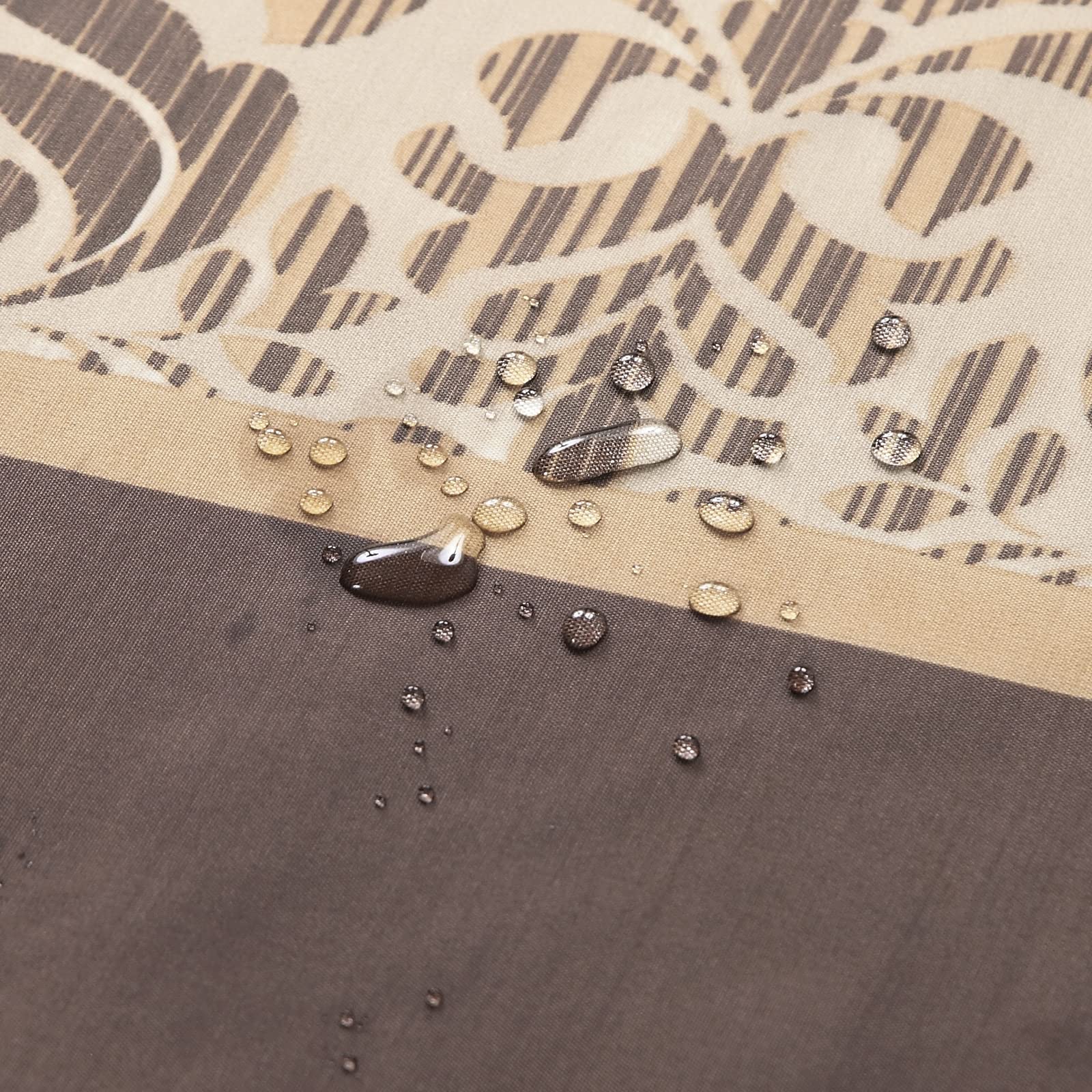 SD SDLIVING Sterling Brown Farmhouse Chocolate Polyester Fabric Vintage Shower Curtains for Bathroom,Damask Printed Waterproof Bath Curtain,72