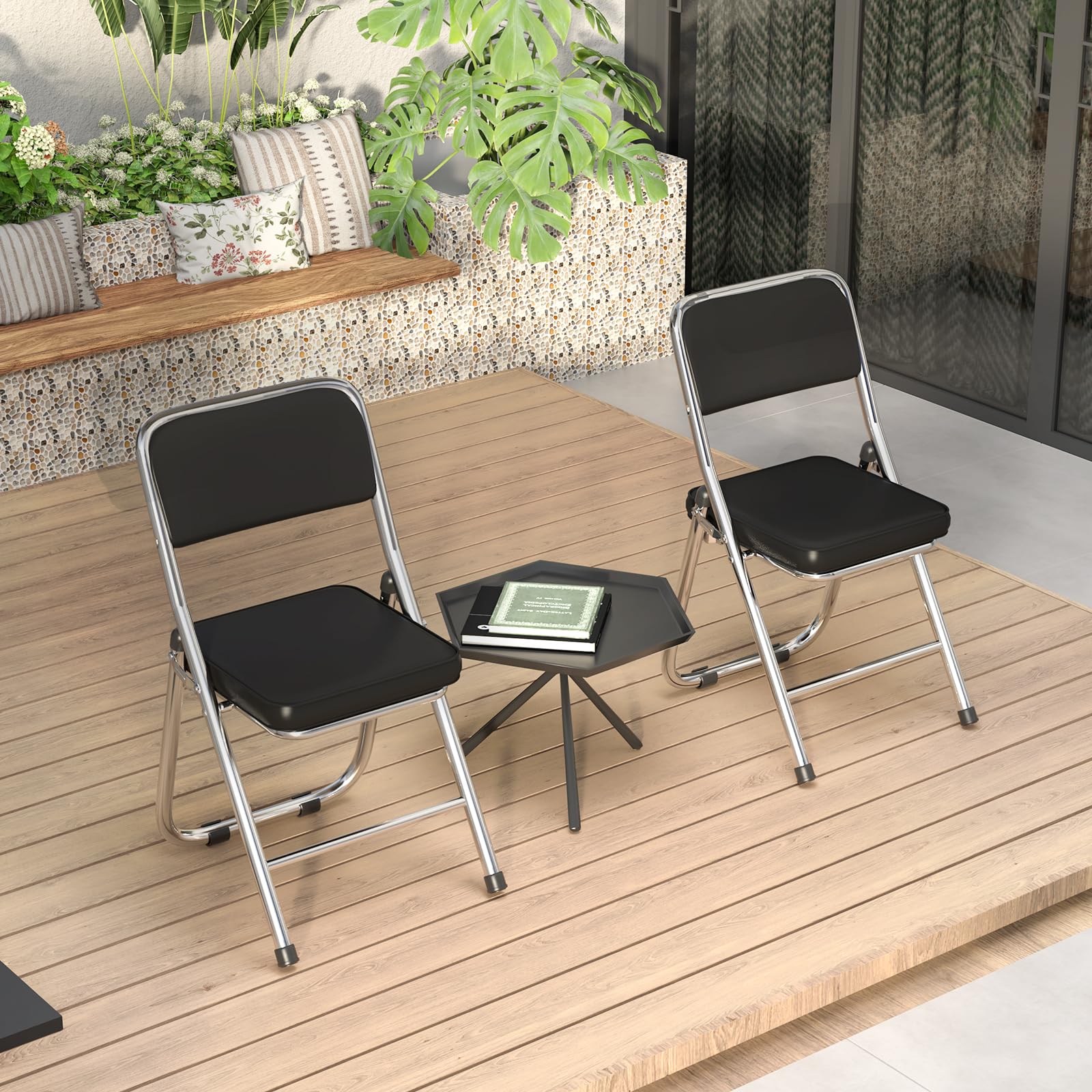 6pcs Sedia Pieghevole Comoda Sedia Visitatore Sedia Pieghevole Imbottita in Pelle Sedia da pranzo pieghevole Sedie pieghevoli per cucina, interno, esterno, sala conferenze viola profondo
