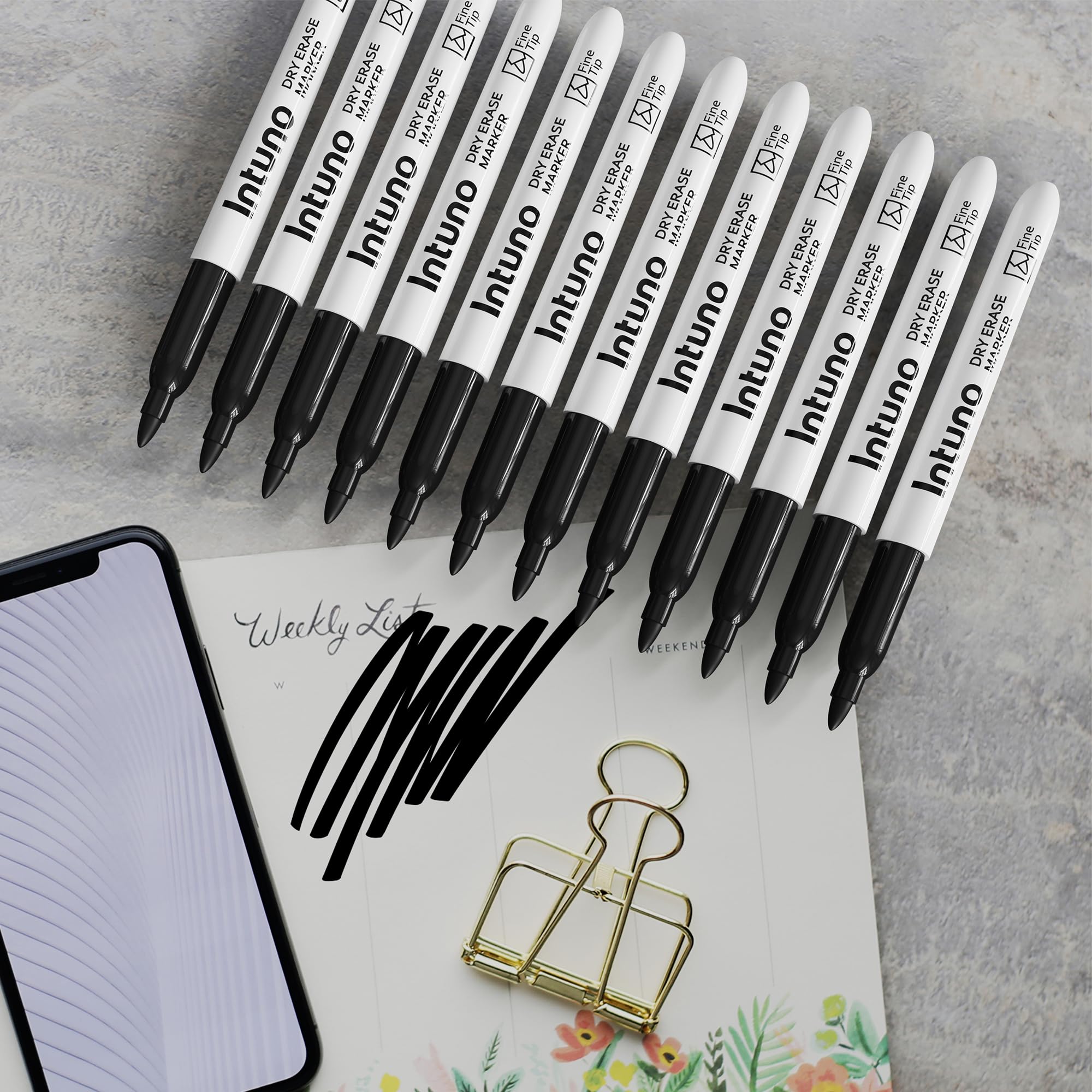 Dry Erase Markers 108 Count Black Fine tip Low-Odor Perfect for Office Teaching Meeting Presentation Classroom Home — view 4