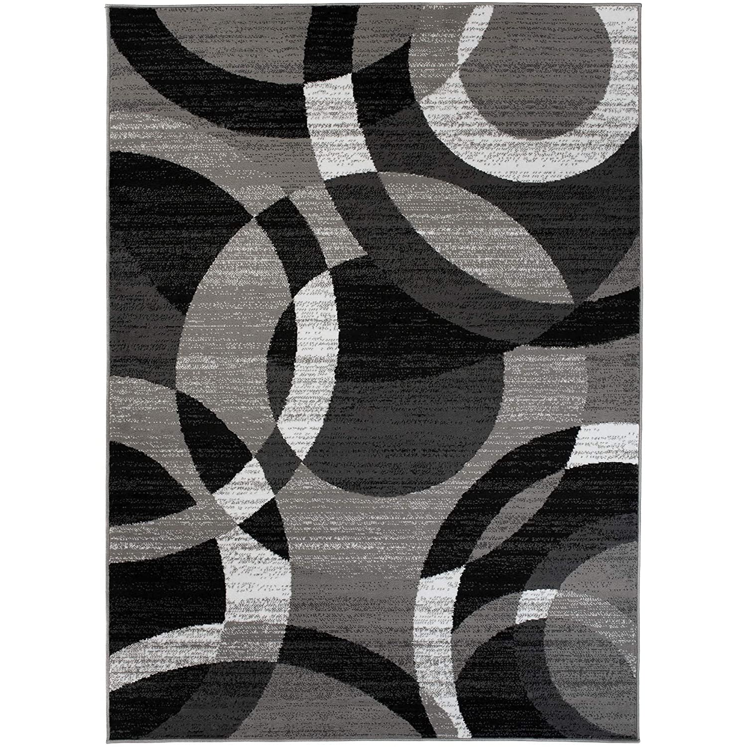 Carpeto Groß Teppich Wohnzimmer 200x300cm Anthrazit Grau Geometrisch Weich