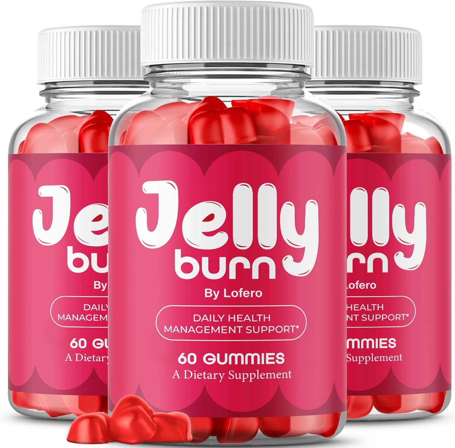 (3 Pack) Jelly Burn Gummies, JellyBurn Gummys Loss Support Premium Wellness Formula with Advanced Maximum Strength, All-Natural Ingredients Supplement Overall Health Vitamins Gomitas Reviews (180 ct)