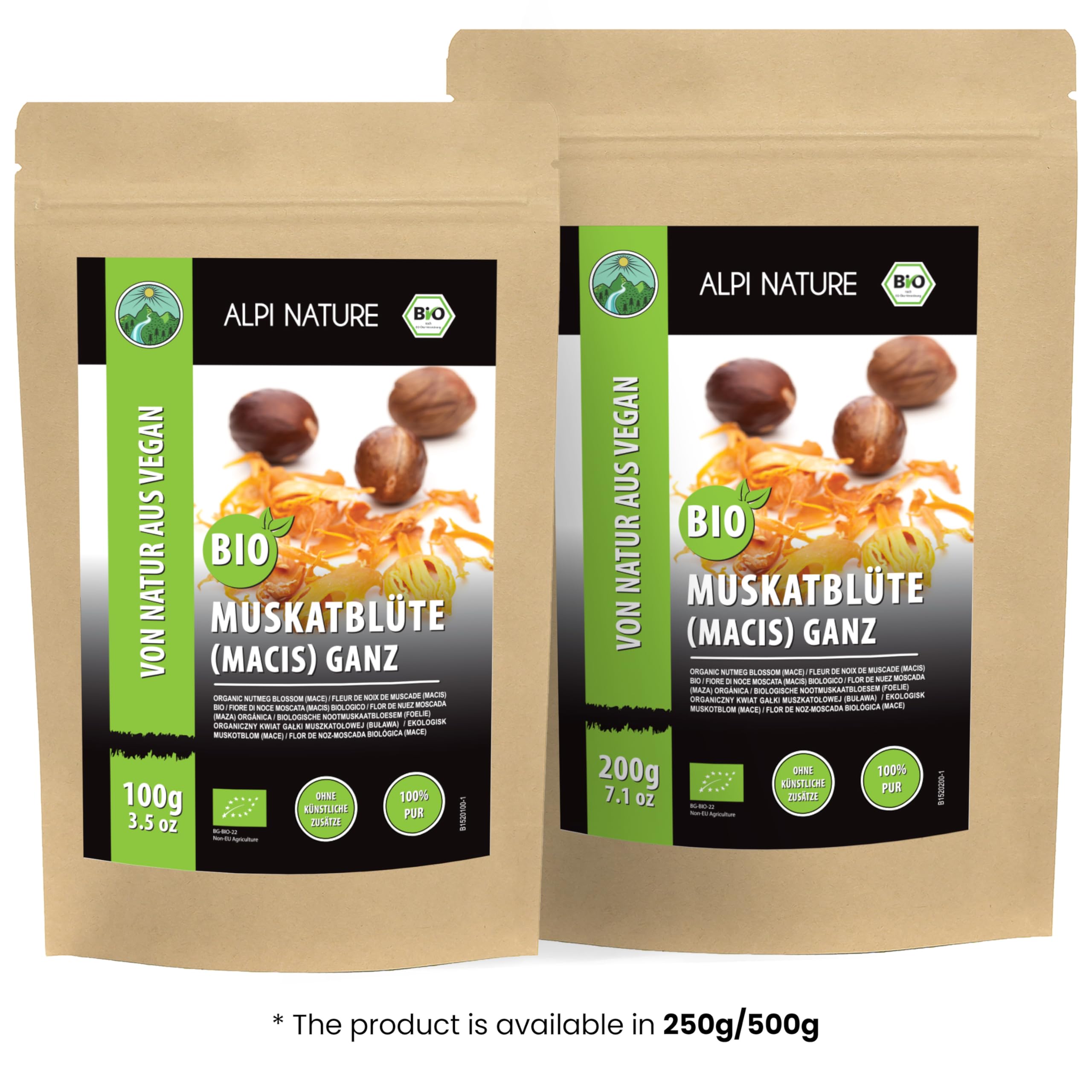 Alpi Nature Macis BIO 200g, Macis Séchée Entière, Arille Noix de Muscade bio, Fleur de Muscade