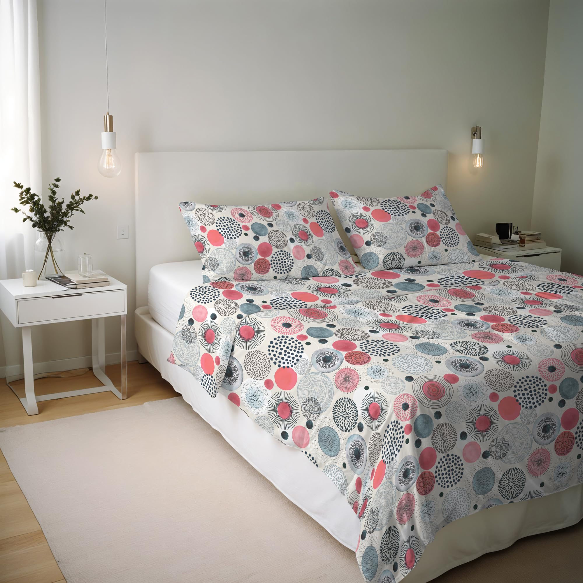Italian Bed Linen River Cotton Double Duvet Cover Set, Made in Italy – Duvet Cover Set – Duvet Cover 250 x 200 cm with Double Flap and 2 Pillow Cases (Double, Elba)