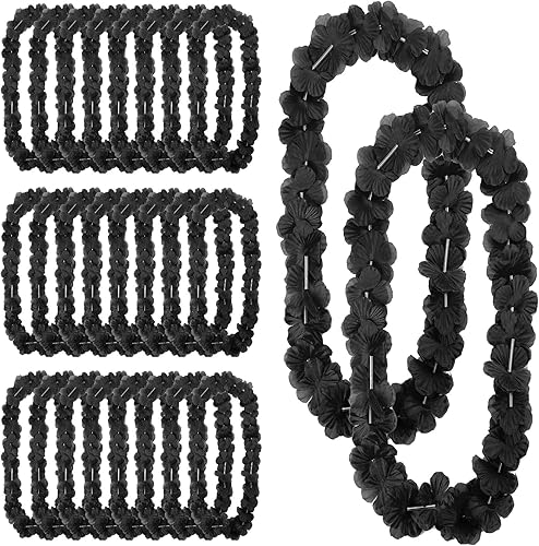 Miniatura 40 de 24 collares hawaianos Leis con flores tropicales Lei floral Luau decoraciones de fiesta hawaiana Luau collares de flores hawaianas Luau guirnalda