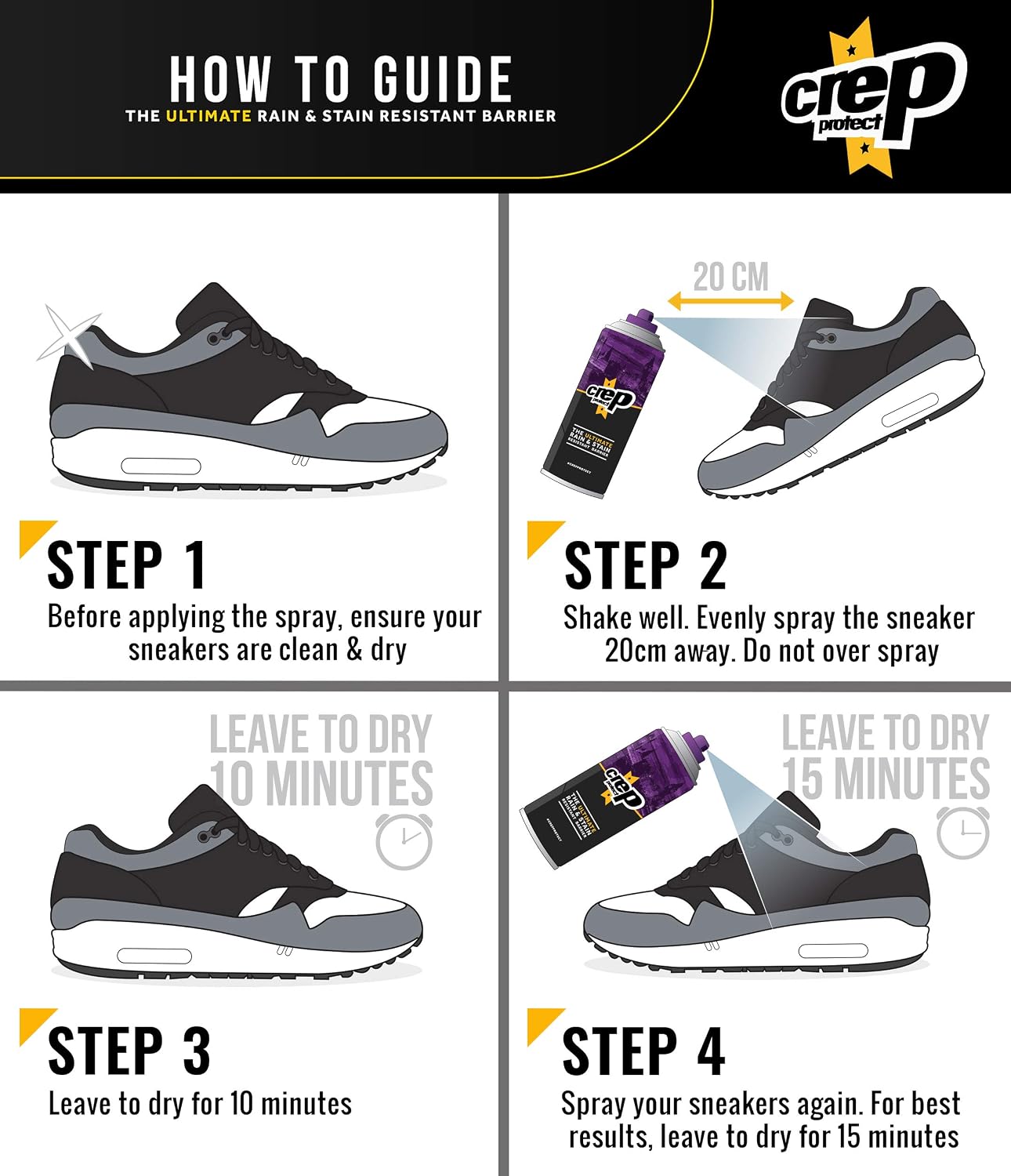 Crep Protect Ultimate Rain & Stain Shoe Spray 5oz 200ml 2-Pack Bundle
