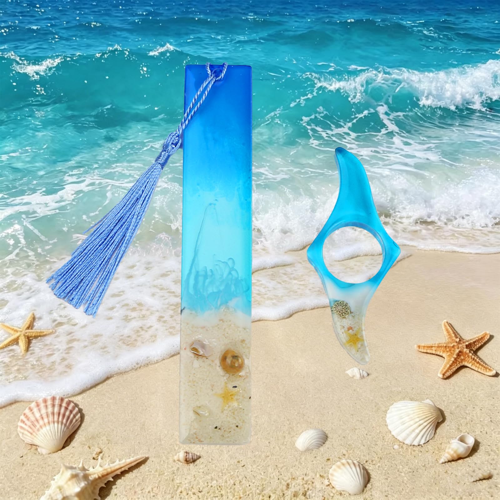 Segnalibro personalizzato con nappa blu, segnalibro con design marino, con ausilio per la lettura, come regalo per studenti, insegnanti, donne, madri, decorazione per libri e regalo di